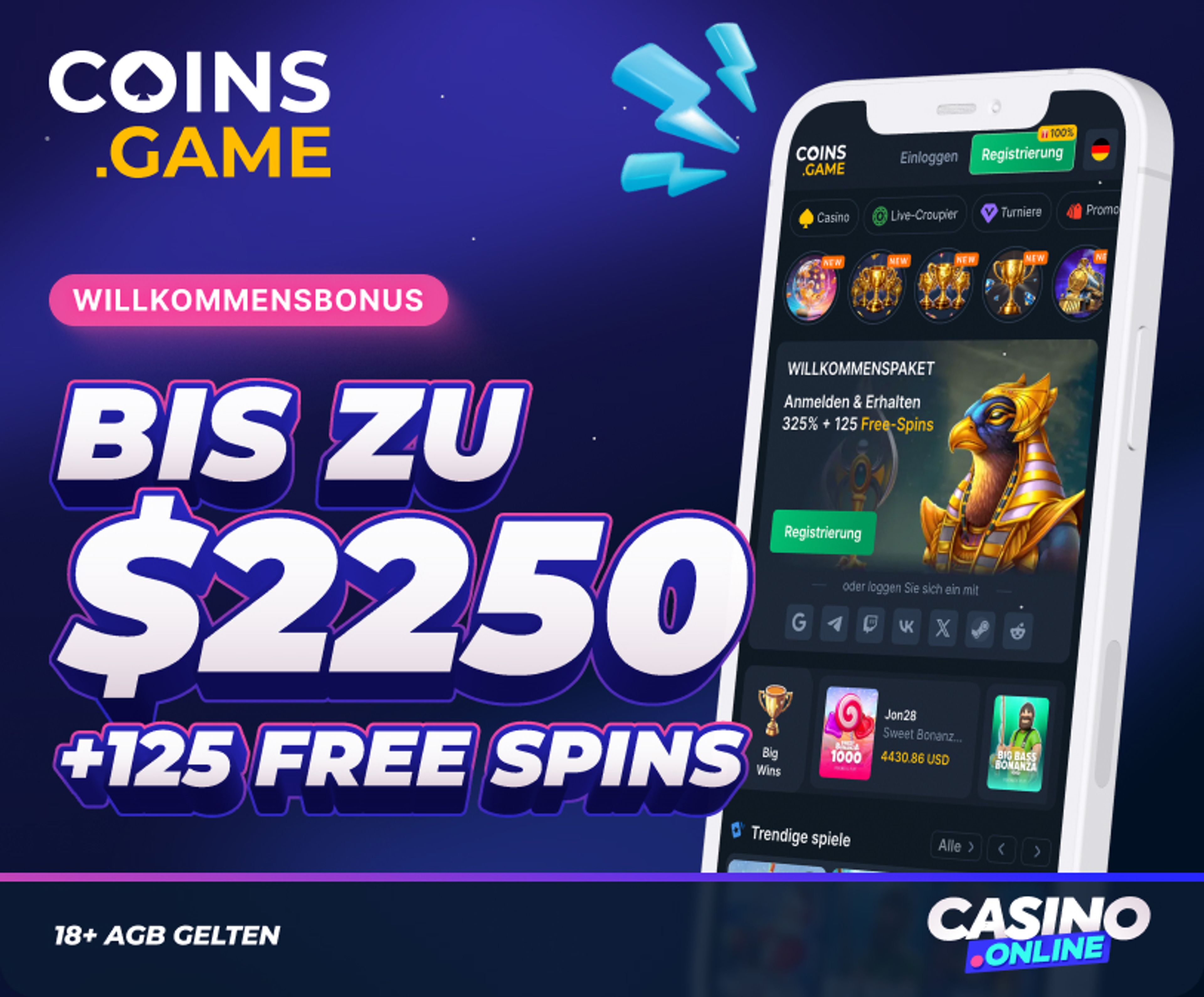 Coins.game Casino Willkommensbonus