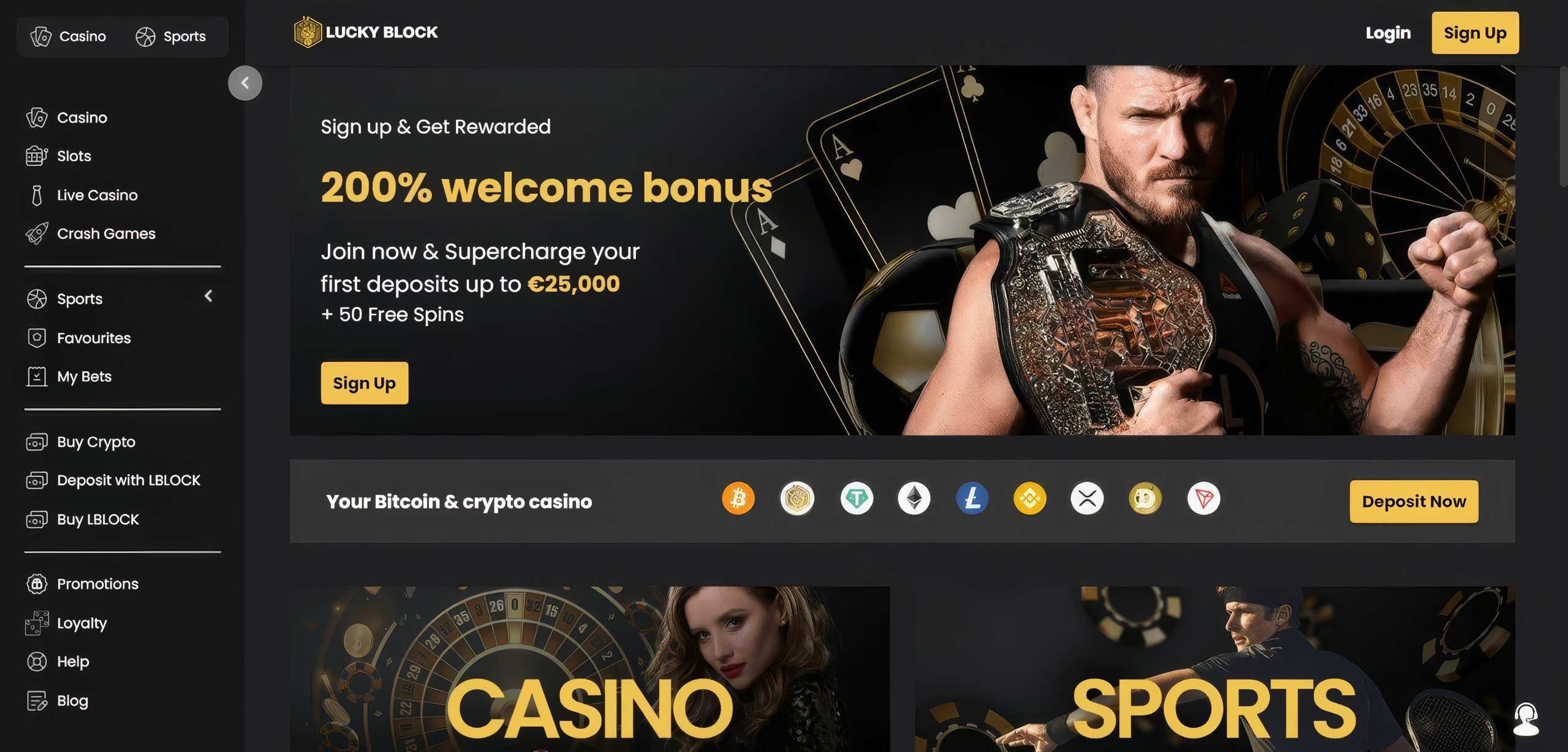 Lucky Block Casino desktop screenshot 2
