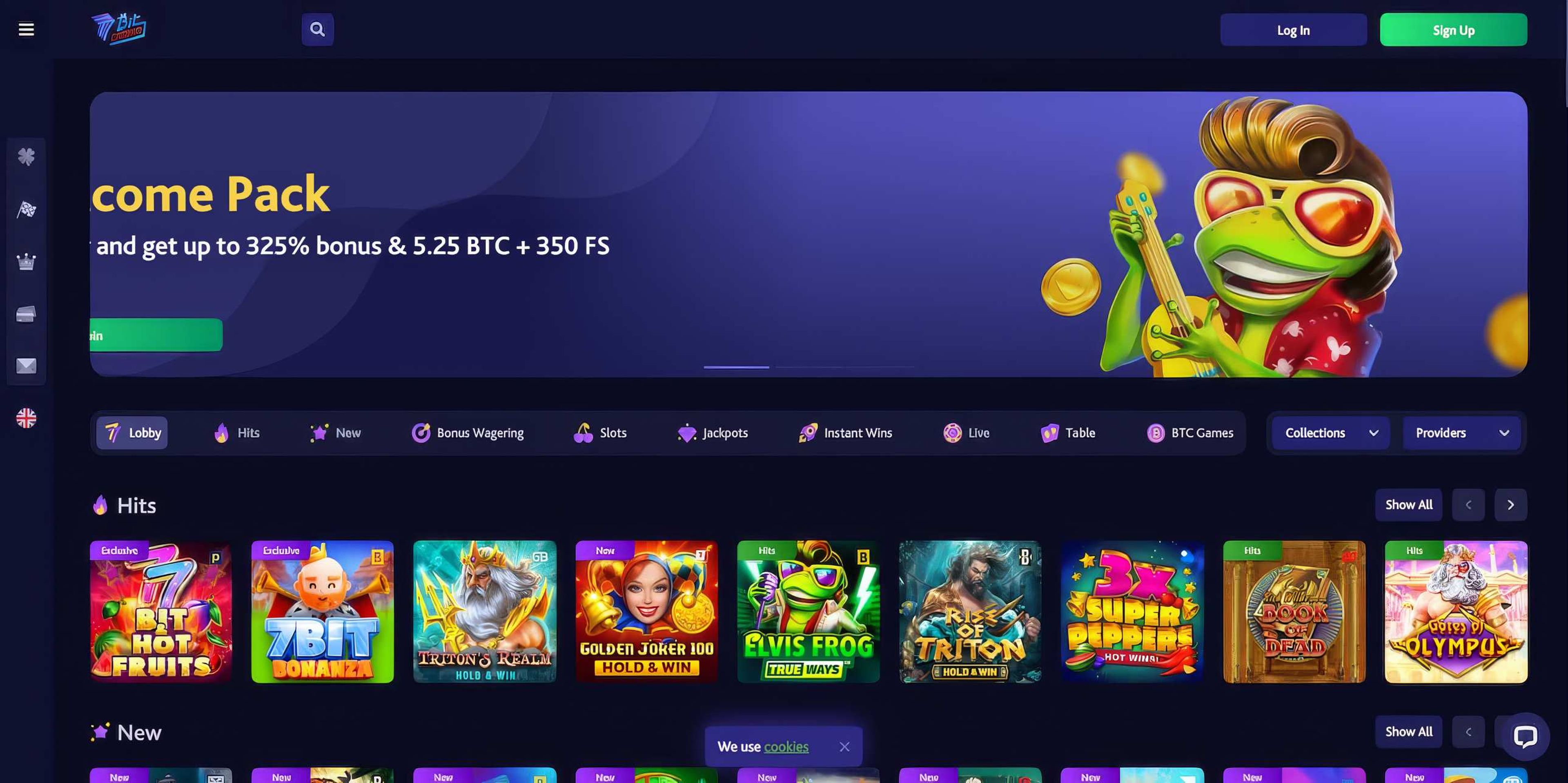 7Bit Casino desktop screenshot 1