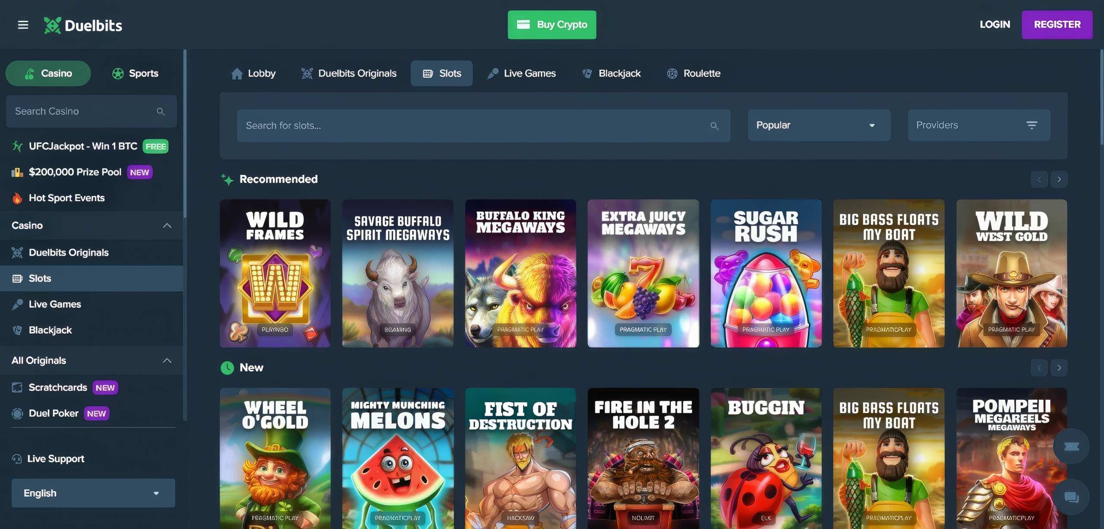 Duelbits desktop screenshot 2