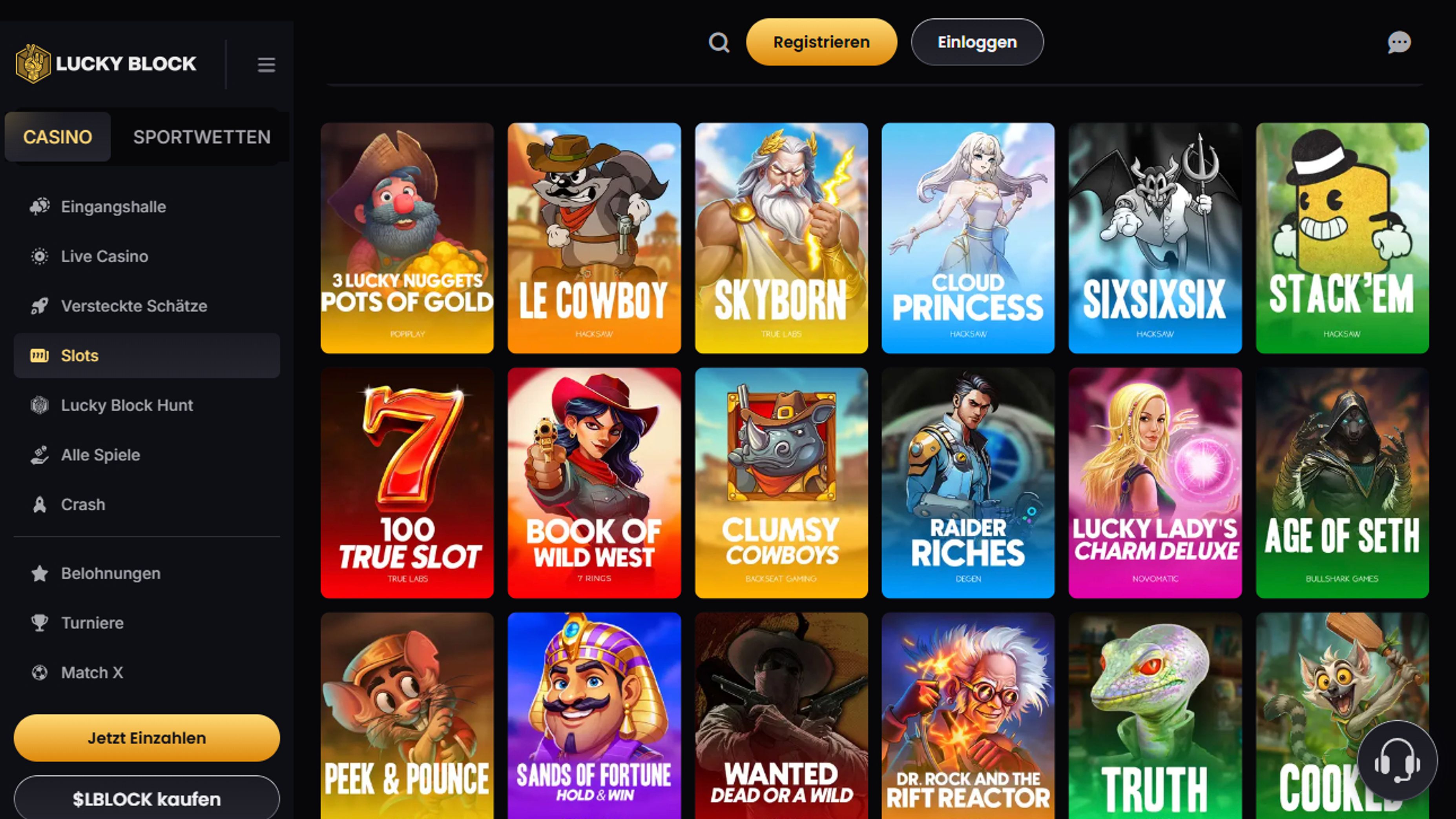 Lucky Block Casino desktop screenshot 2