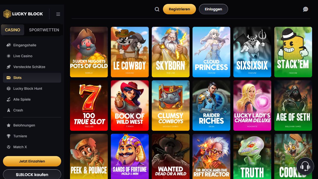 Lucky Block Casino desktop screenshot 2