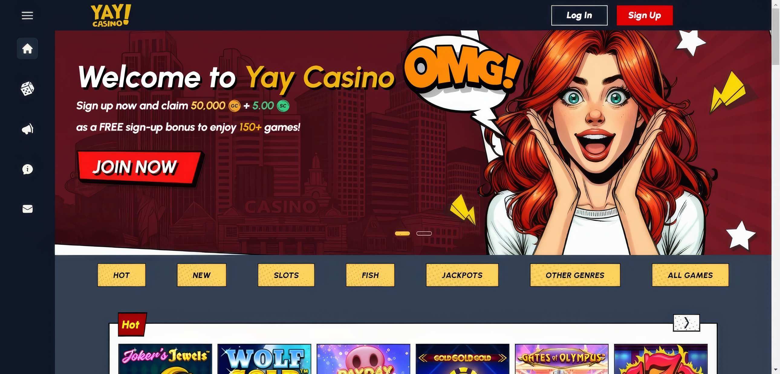 Yay Casino desktop screenshot 1