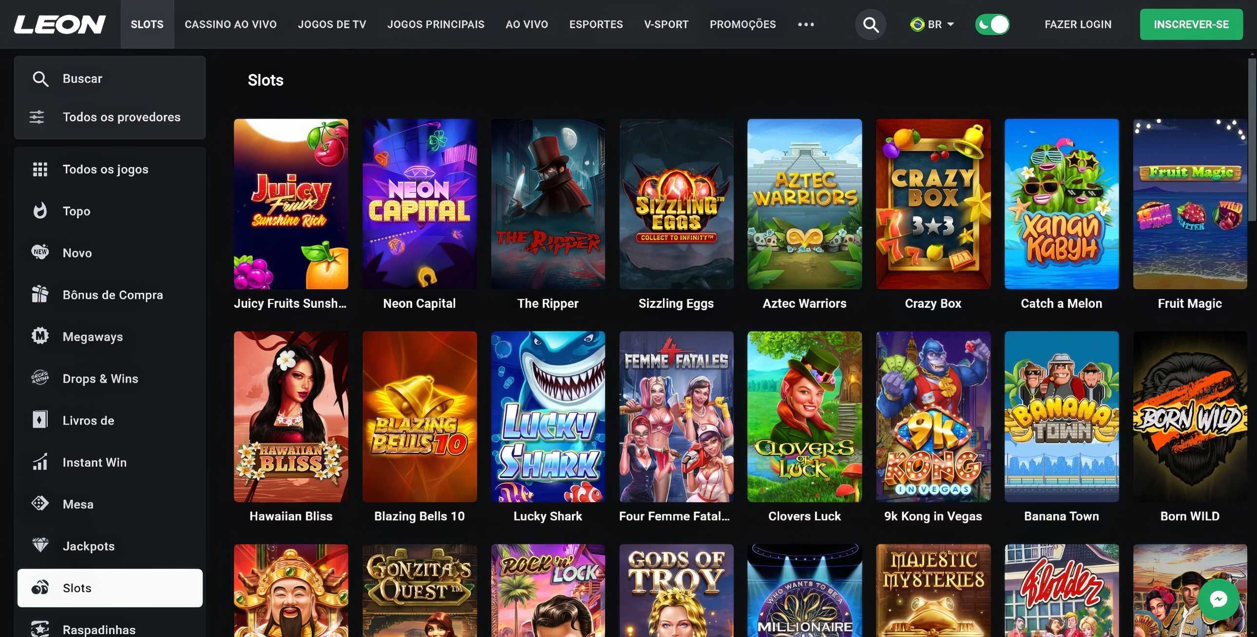 Leon casino desktop screenshot 2