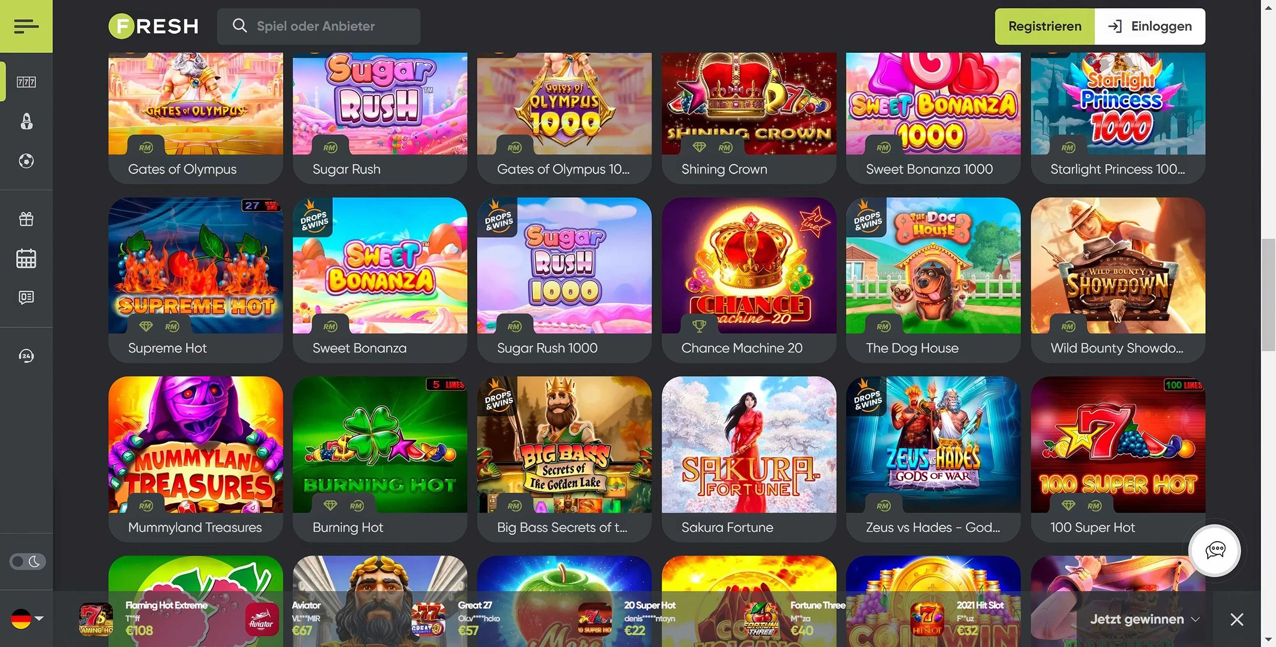 Fresh Casino desktop screenshot 2