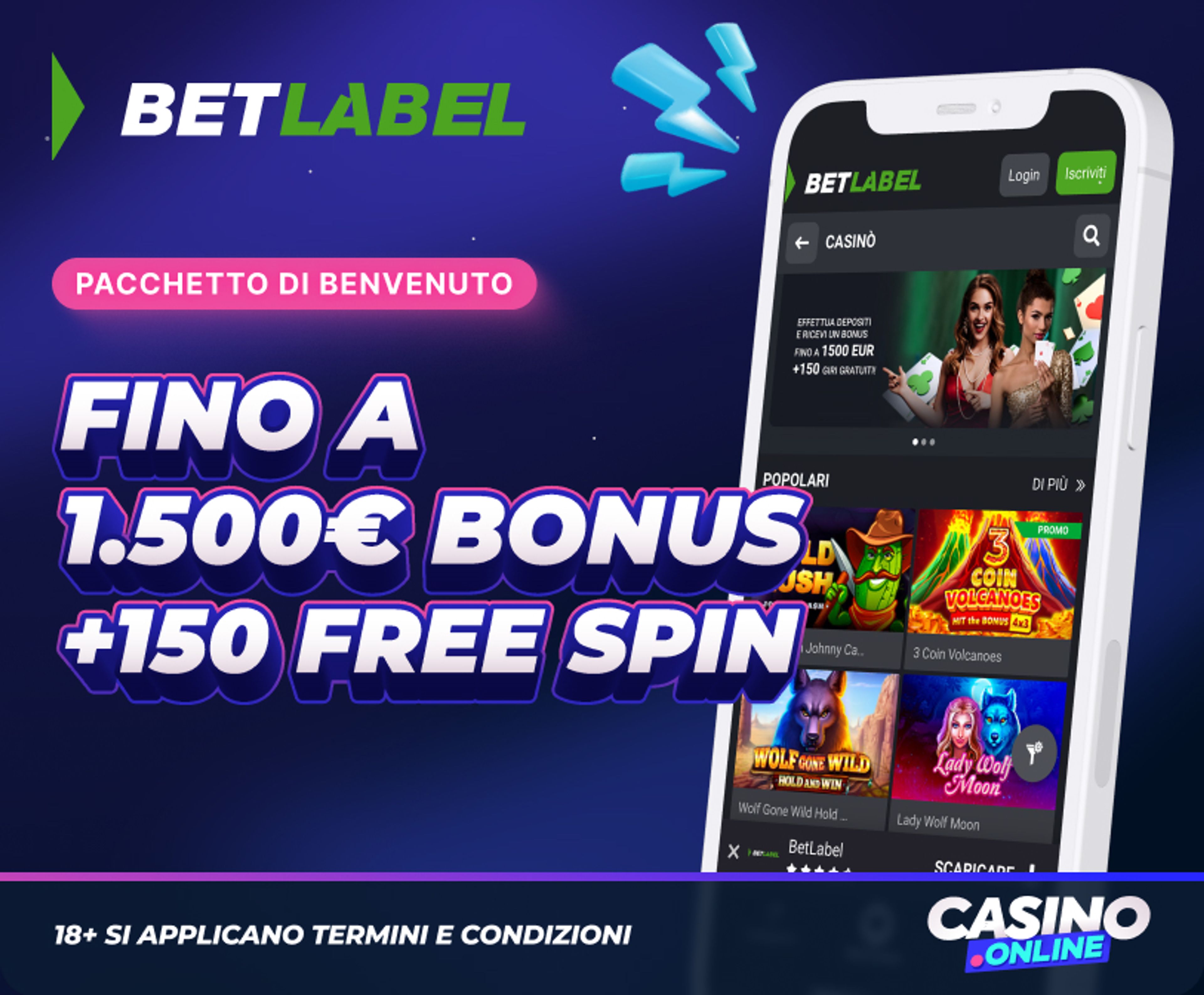 BetLabel Casino Bonus Benvenuto