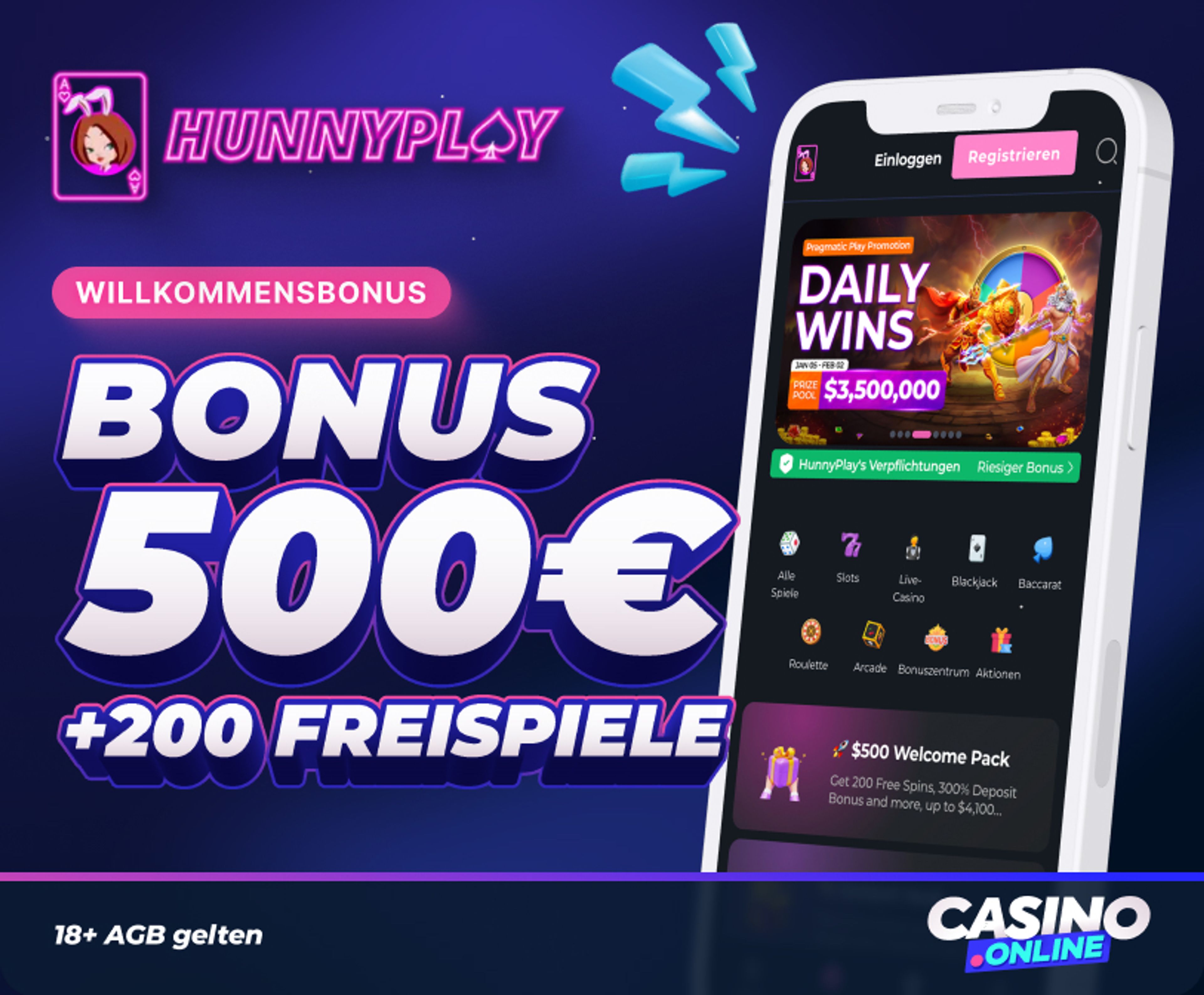 Hunnyplay Willkommensbonus