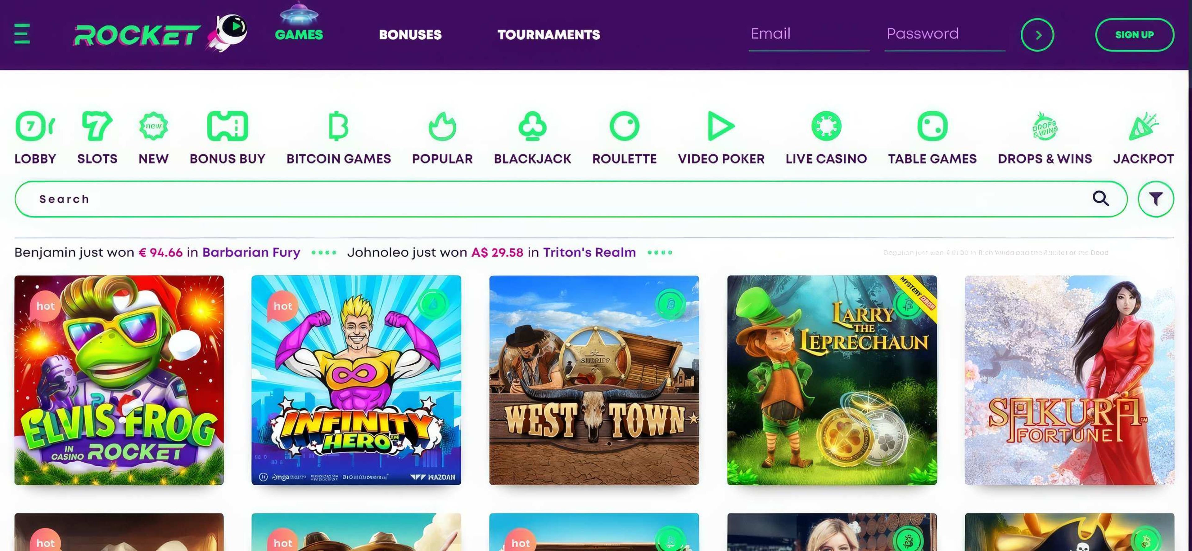 Casino Rocket desktop screenshot 2