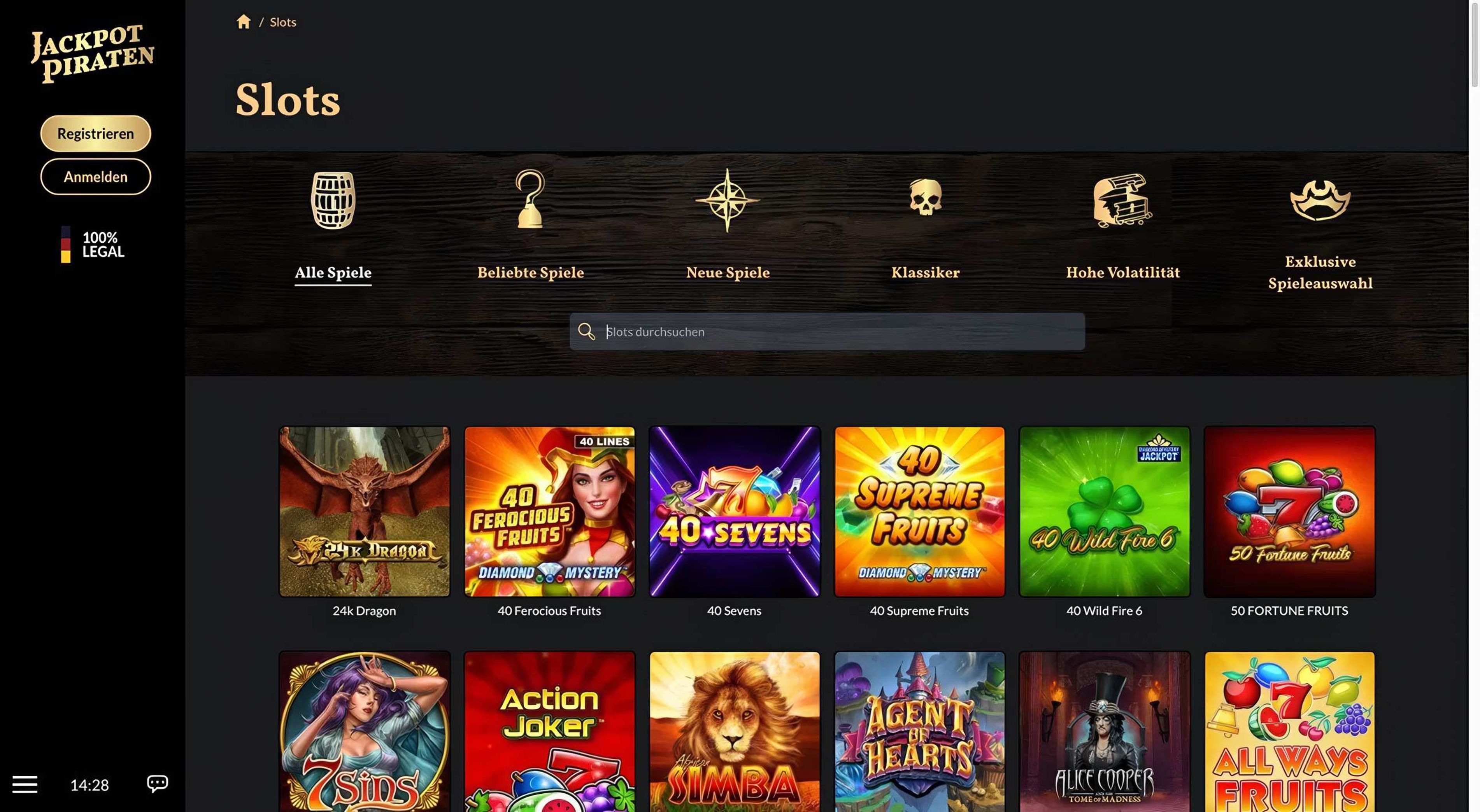 Jackpotpiraten desktop screenshot 2