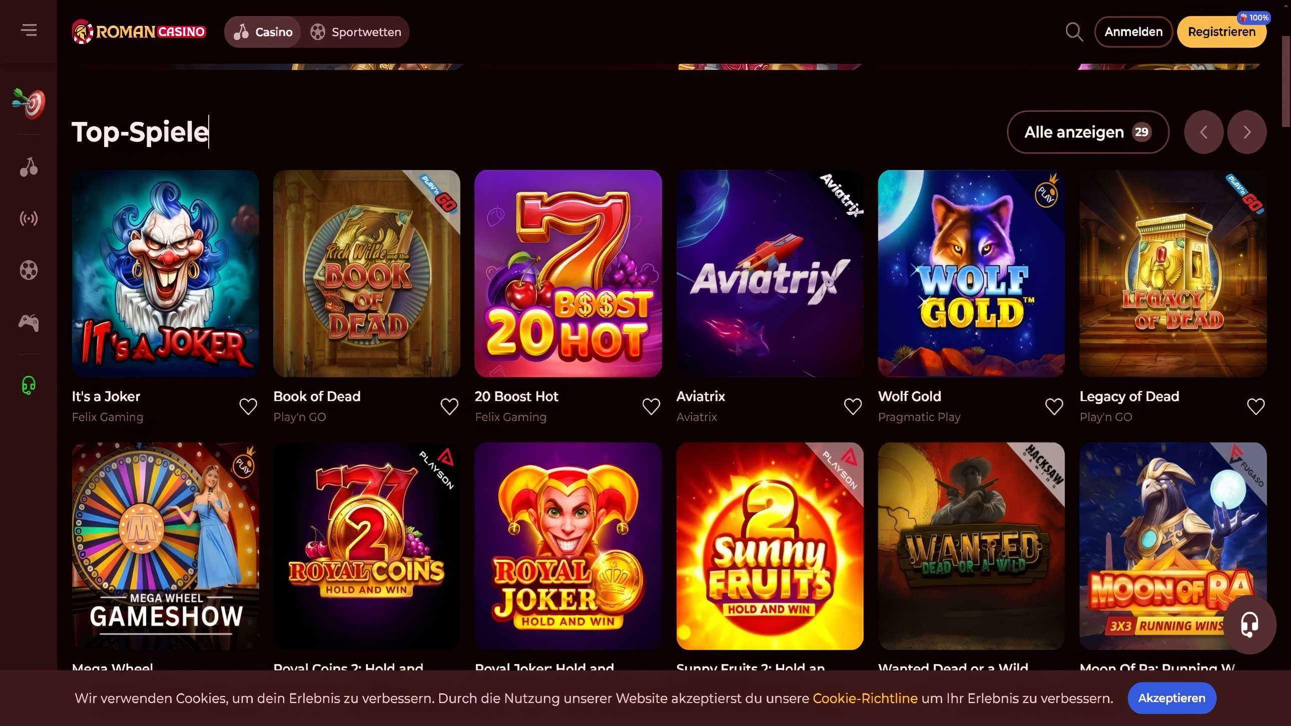 Roman Casino desktop screenshot 2