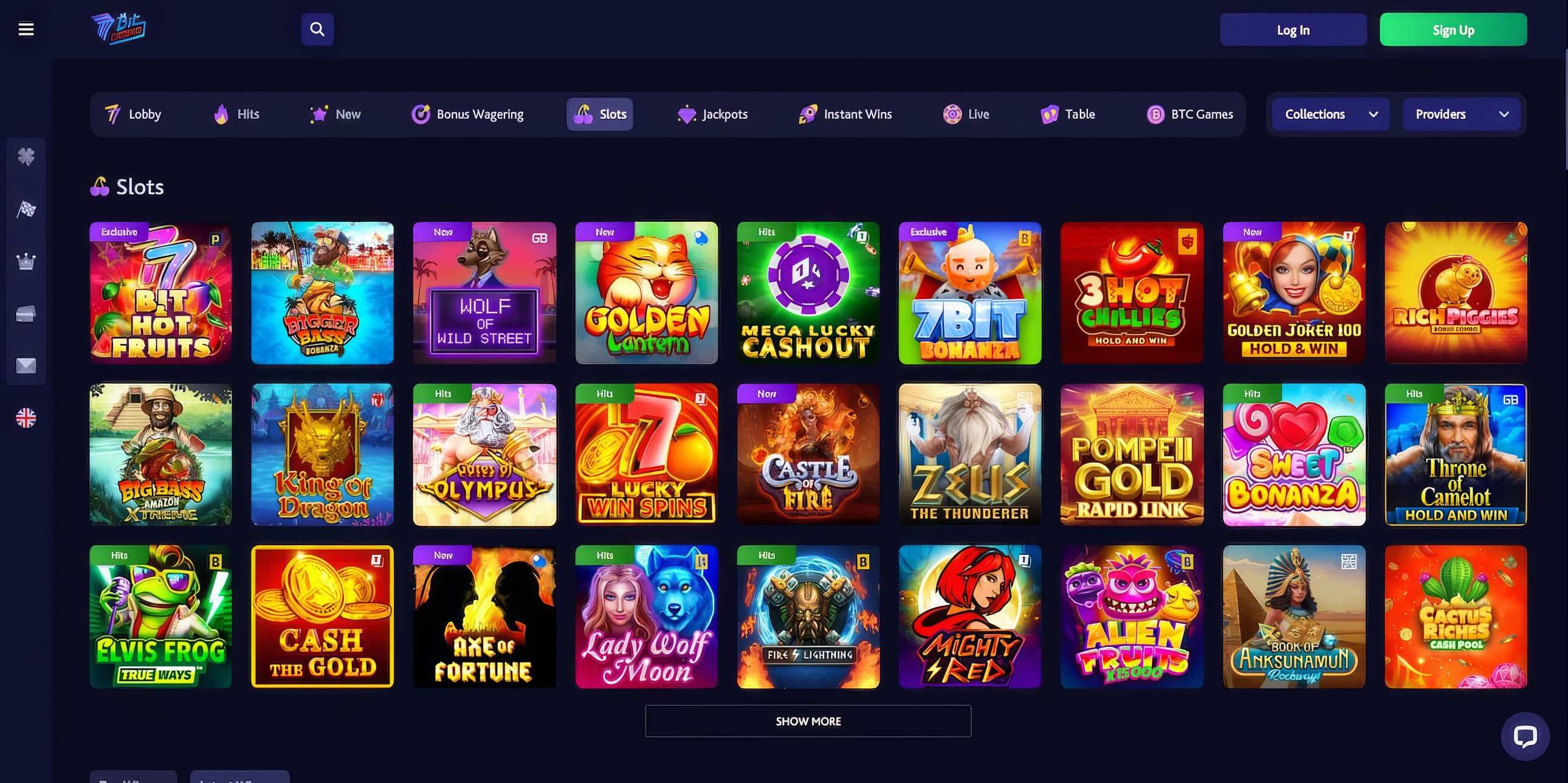 7Bit Casino desktop screenshot 2