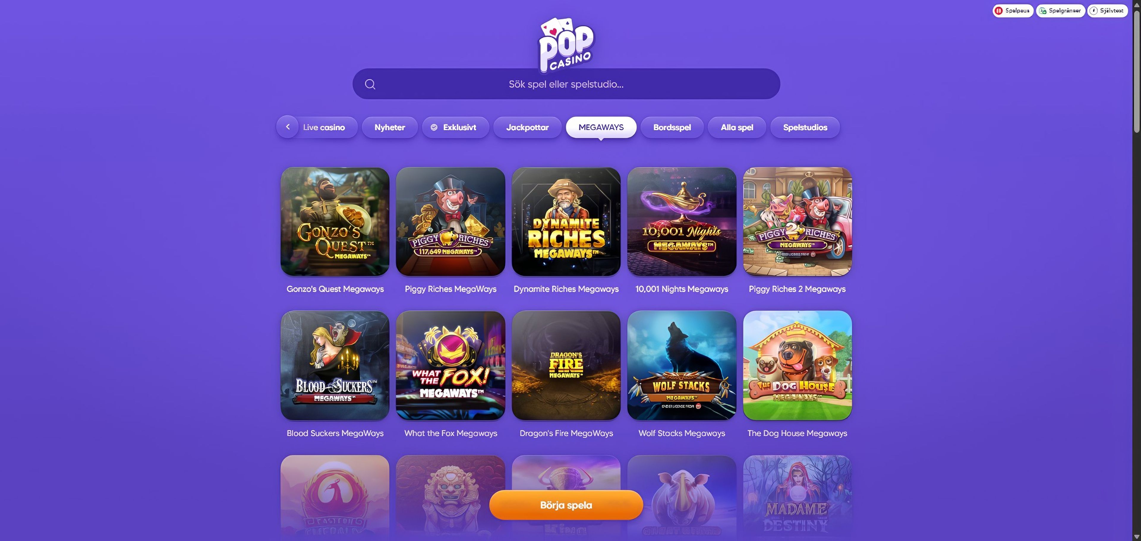 Pop Casino desktop screenshot 2