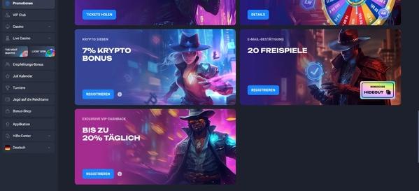 Lucky Hunter home desktop 