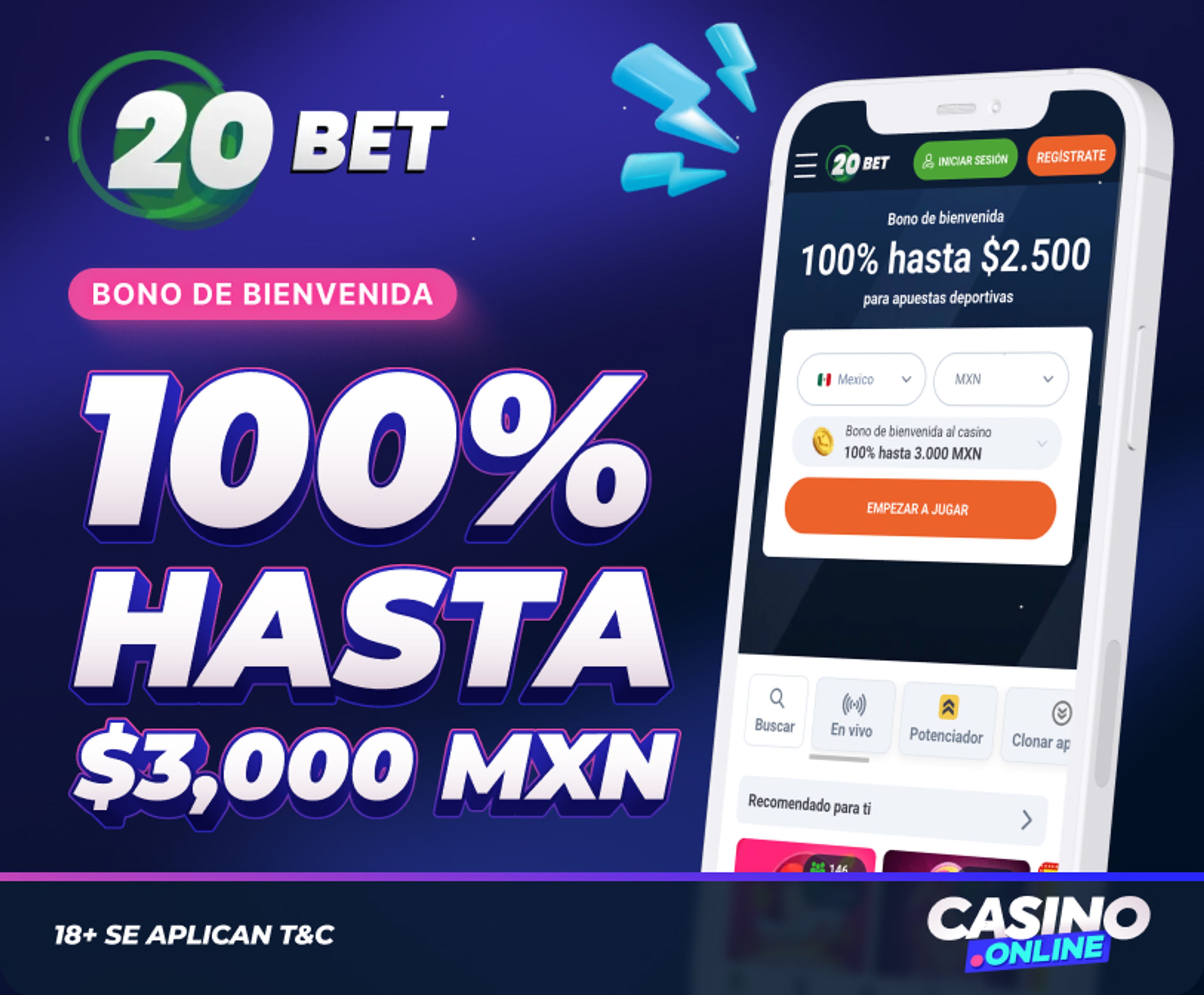 Bono de Bienvenida de 20Bet México