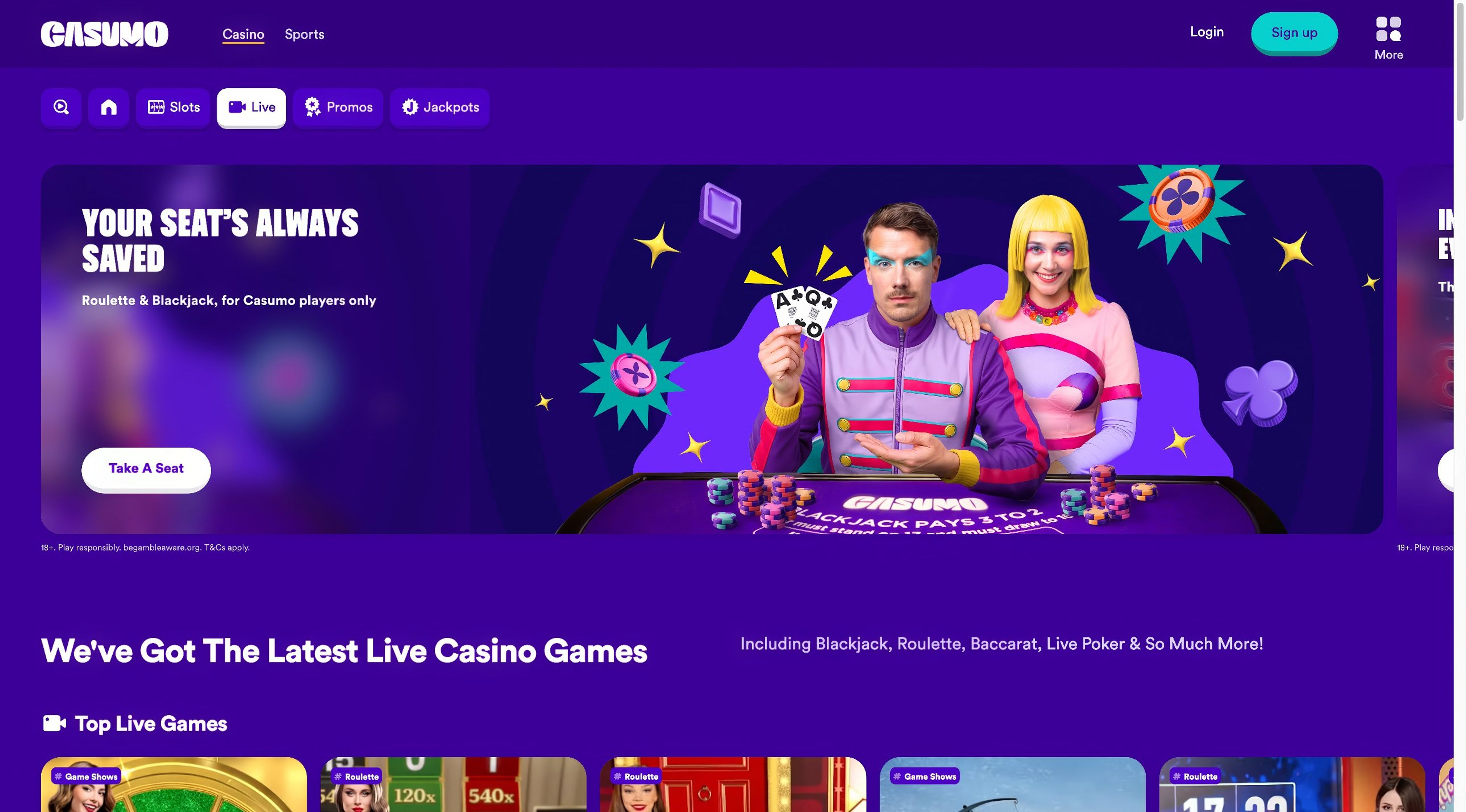 Casumo desktop screenshot 2