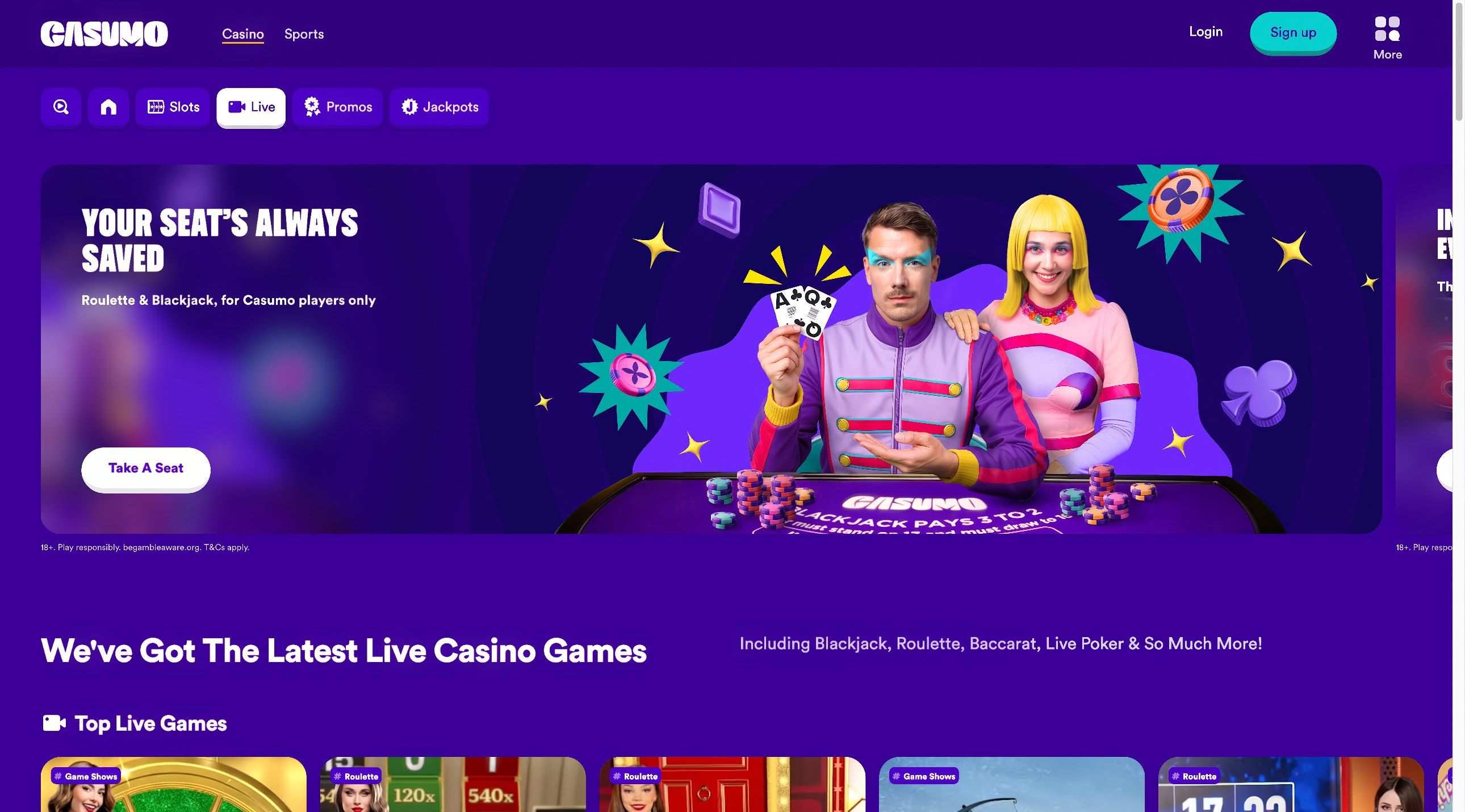 Casumo desktop screenshot 2