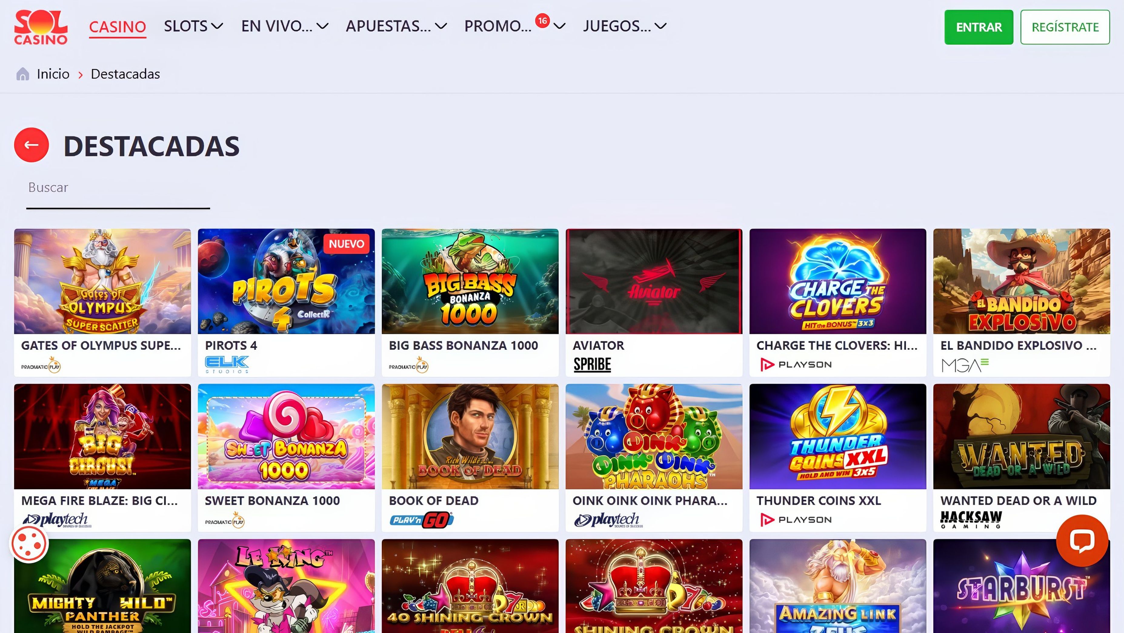 SolCasino.es desktop screenshot 2