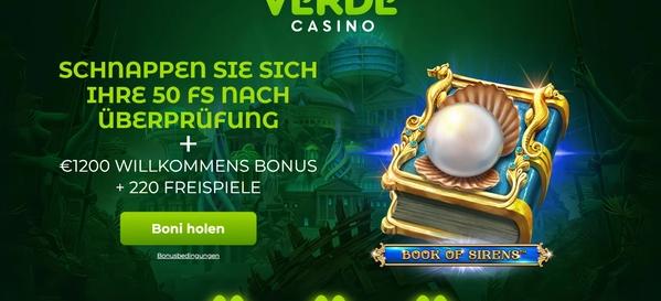 Verde Casino 50 Freispiele ohne Einzahlung Desktop