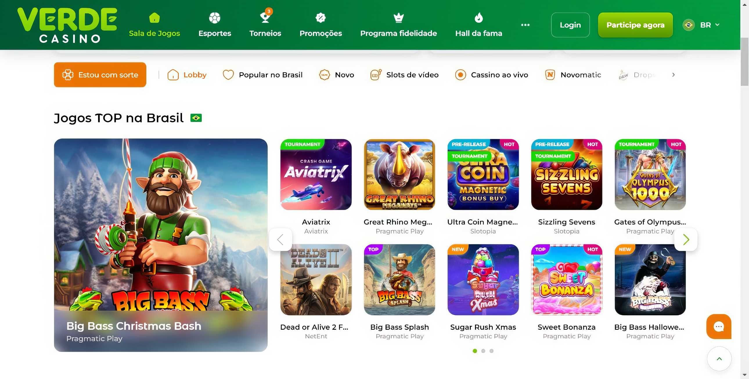 Verde Casino desktop screenshot 1