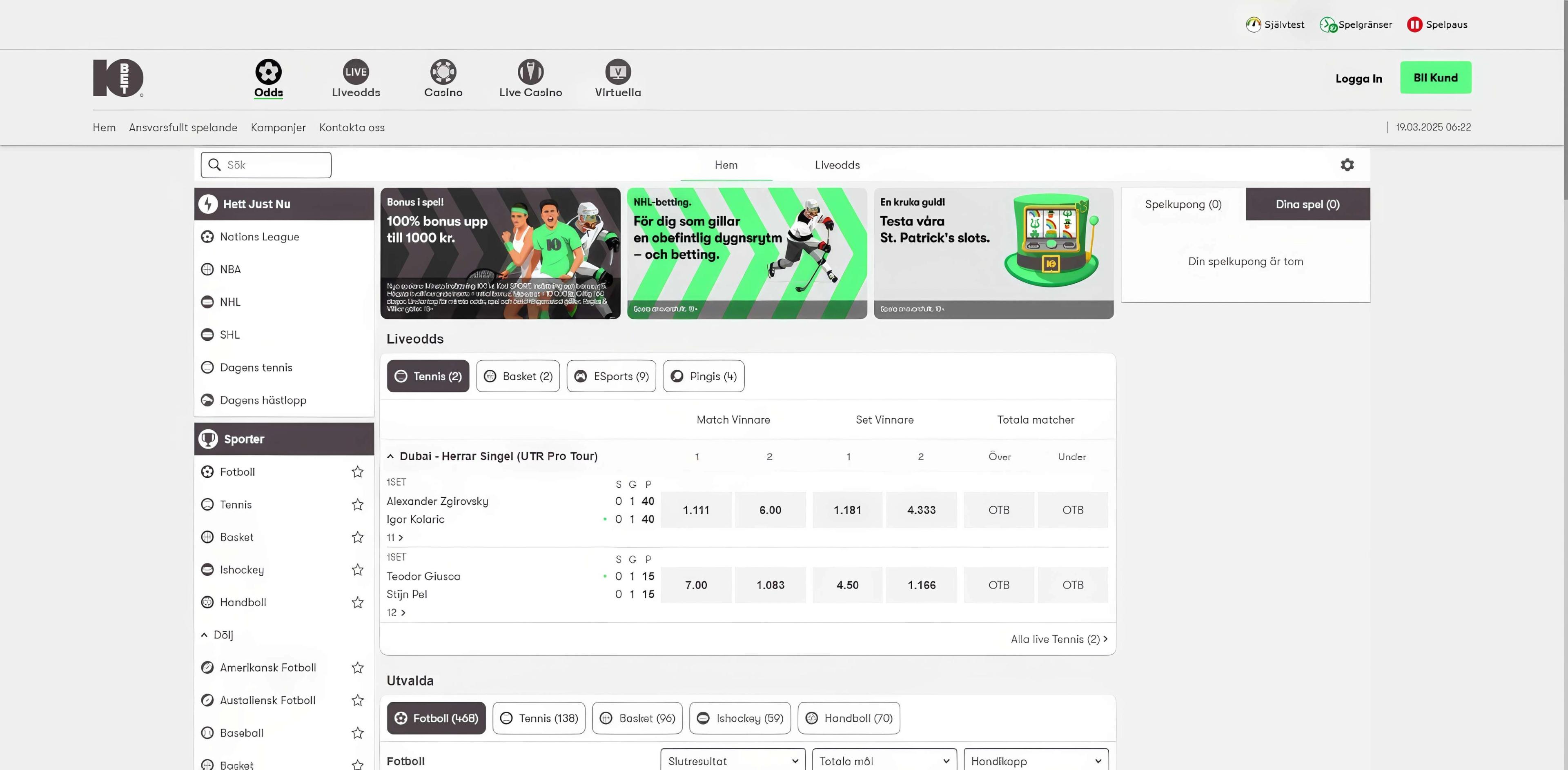 10Bet desktop screenshot 1