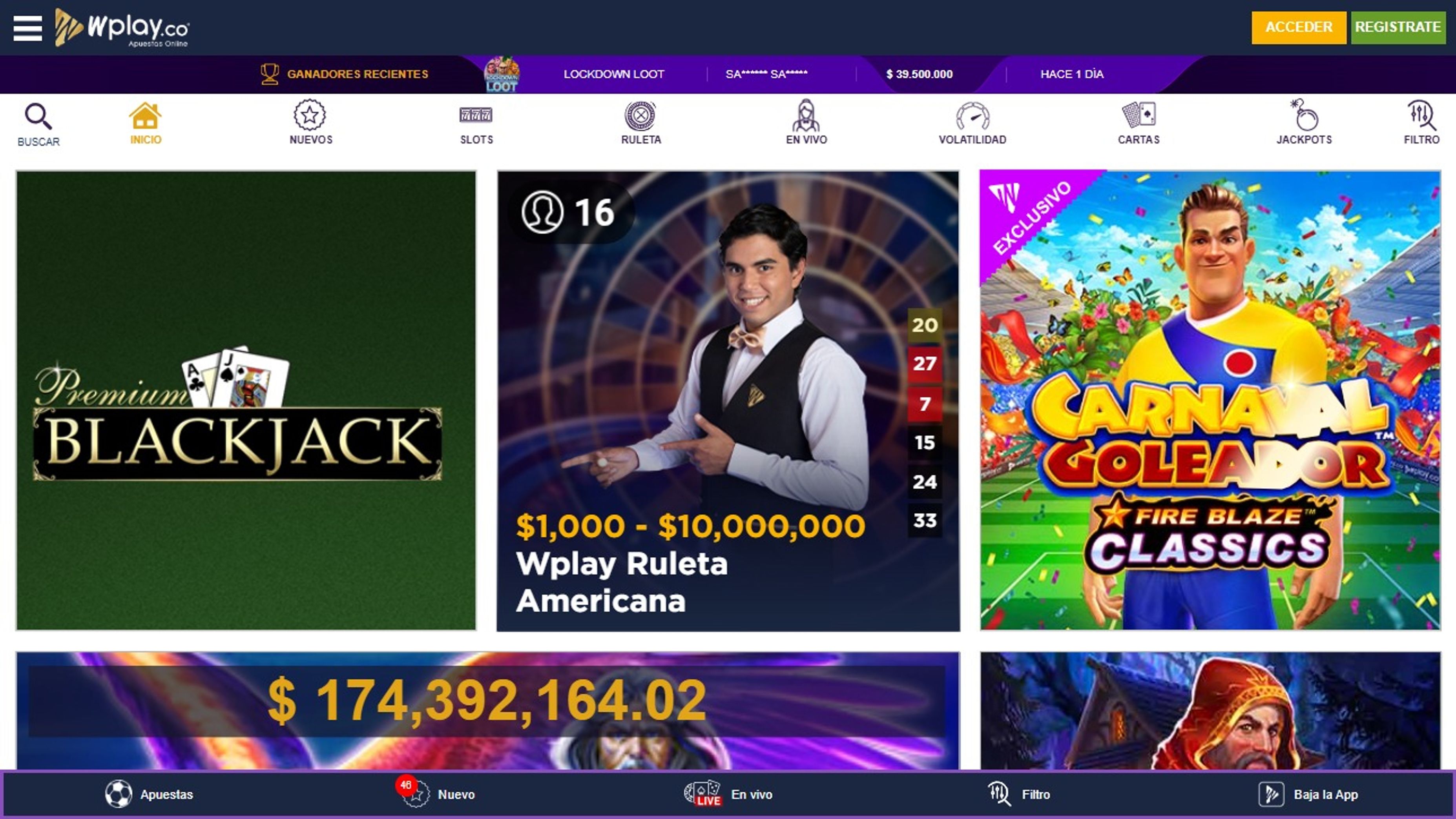 Wplay.co desktop screenshot 1