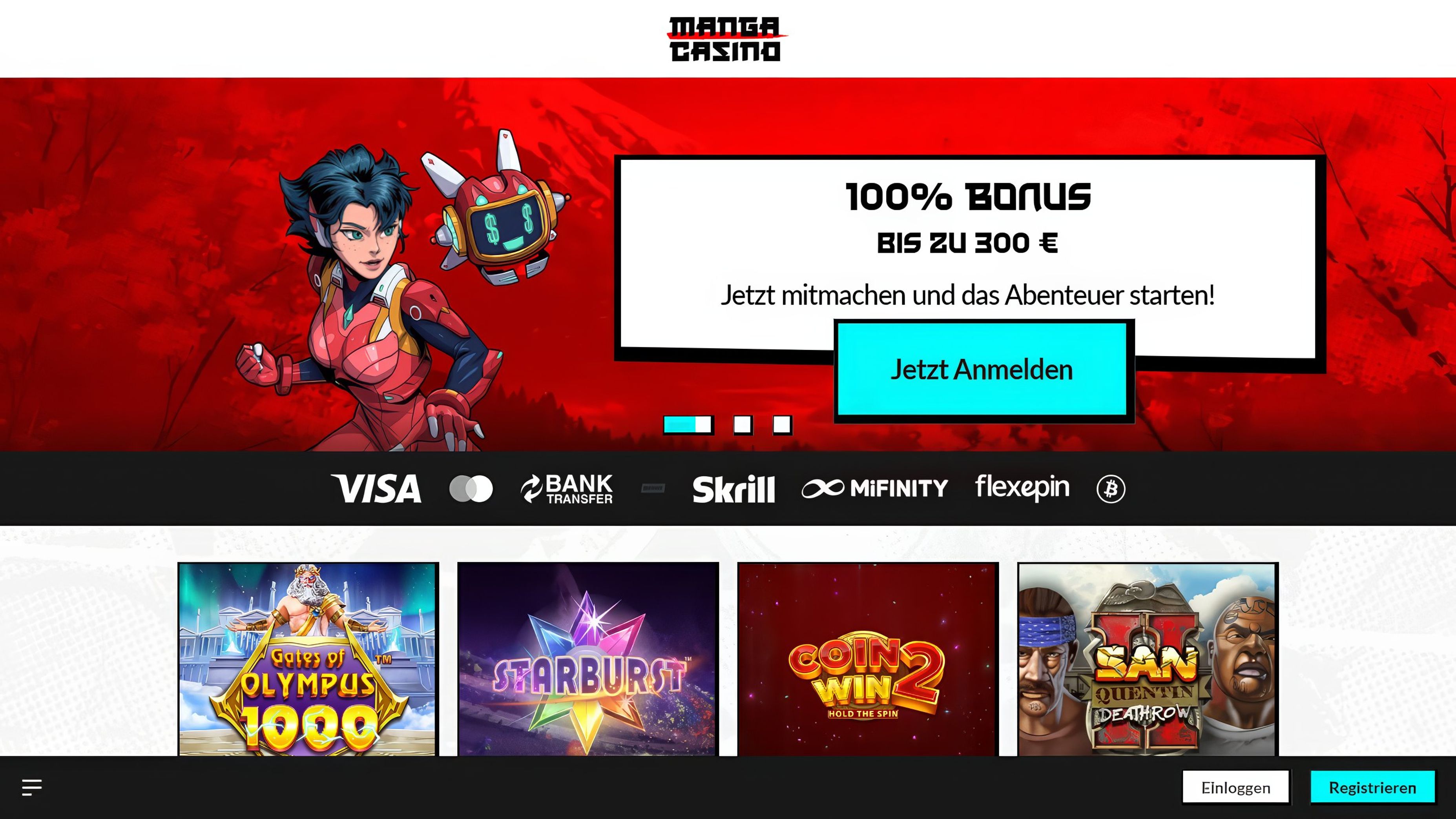 Manga Casino desktop screenshot 1