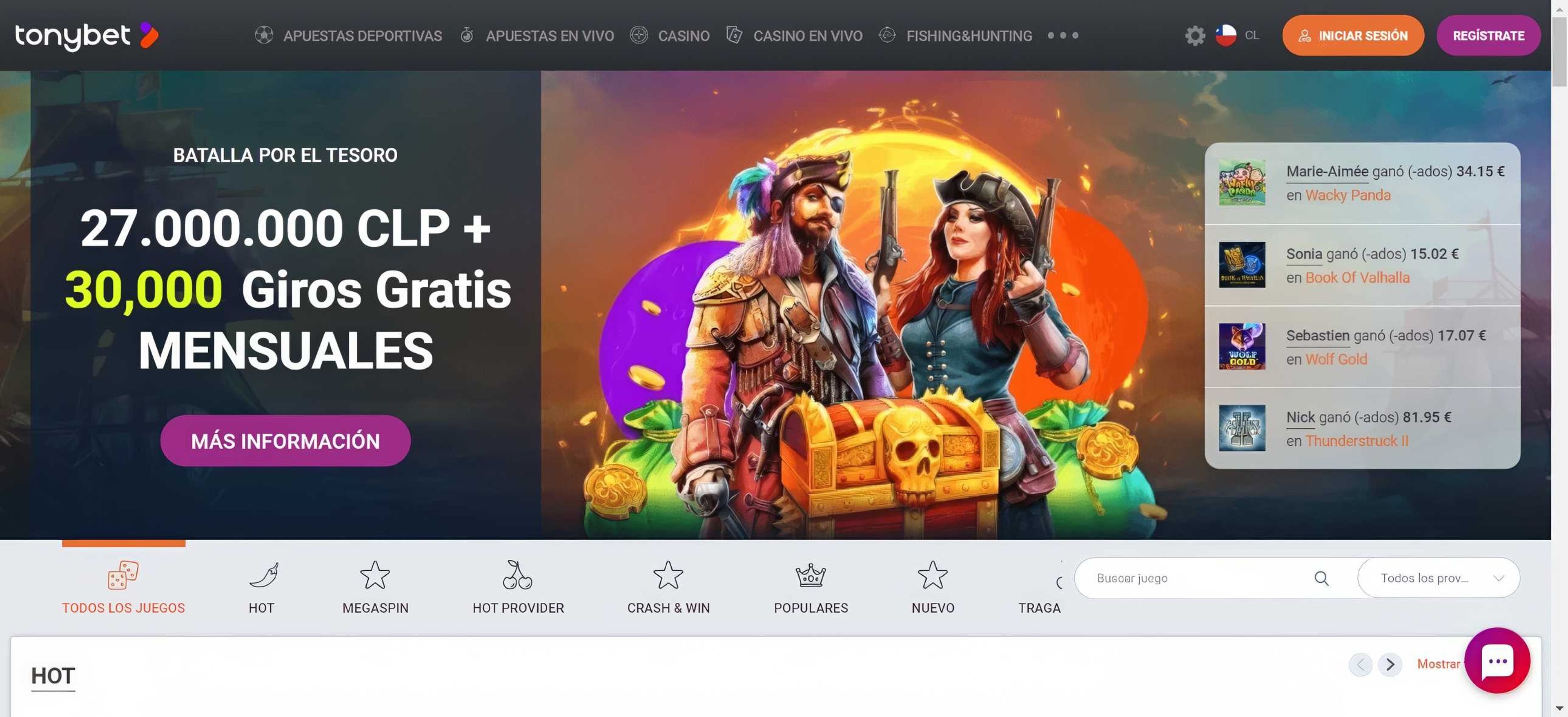 TonyBet desktop screenshot 1