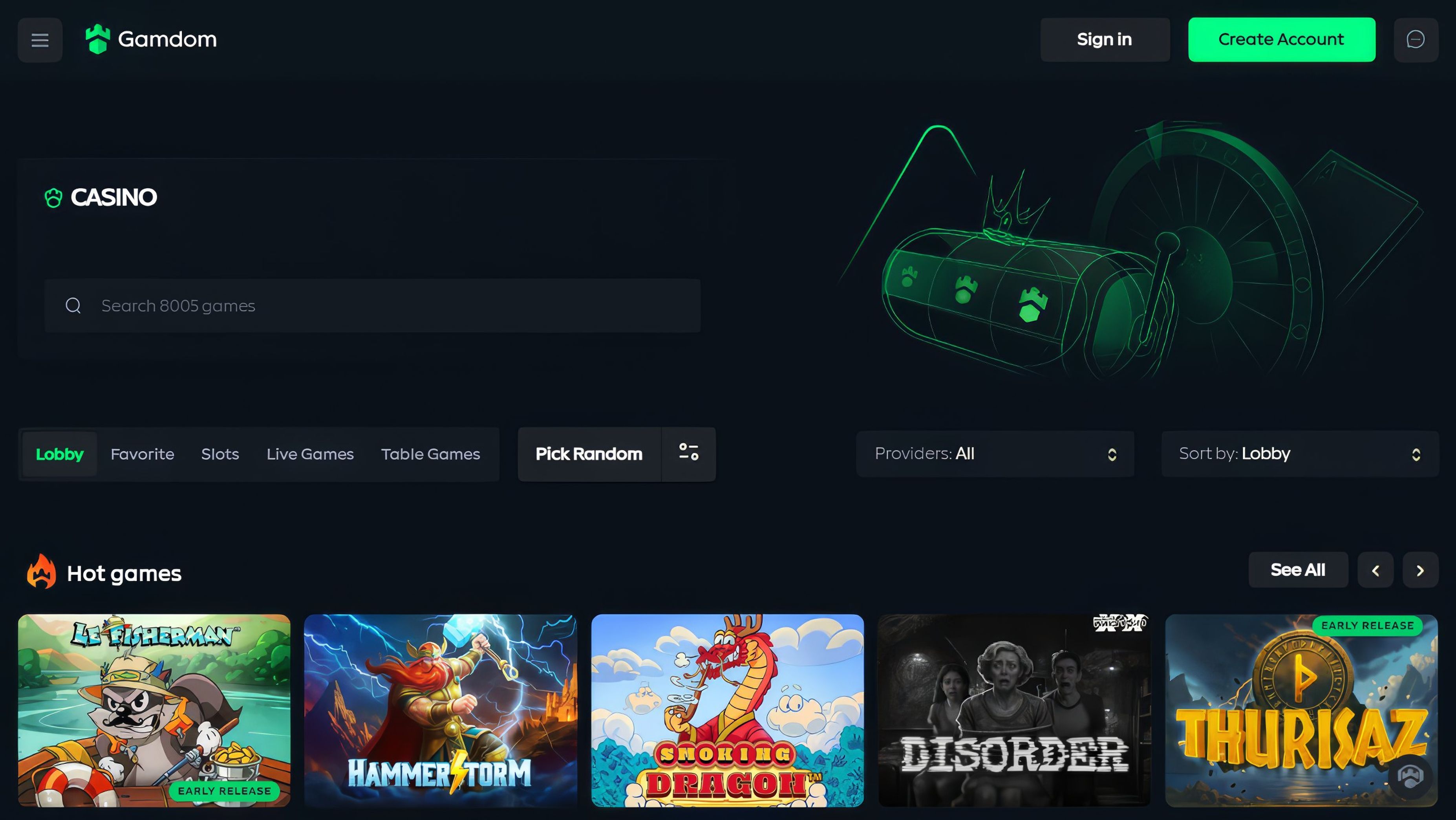 Gamdom desktop screenshot 1