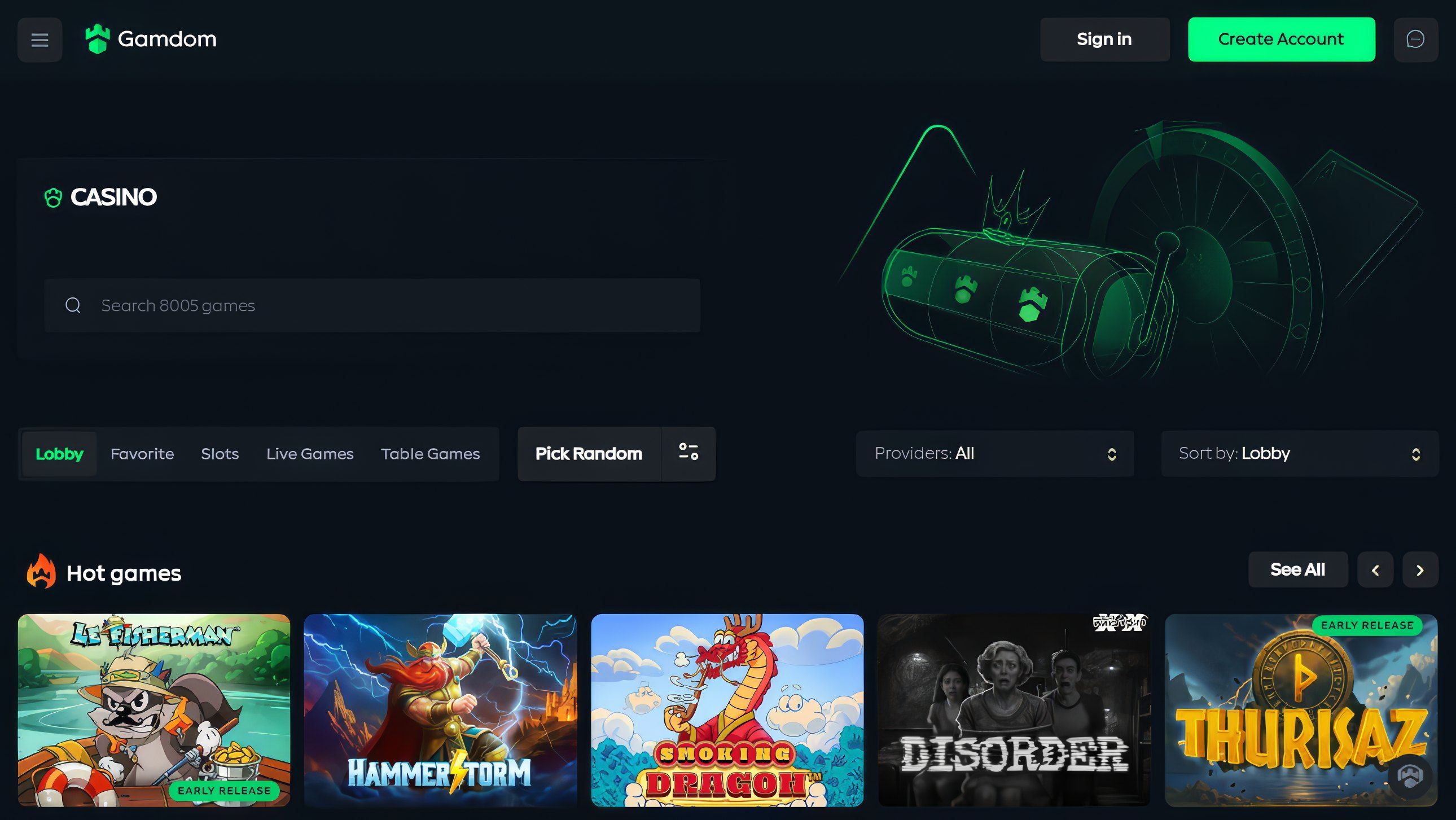 Gamdom desktop screenshot 1