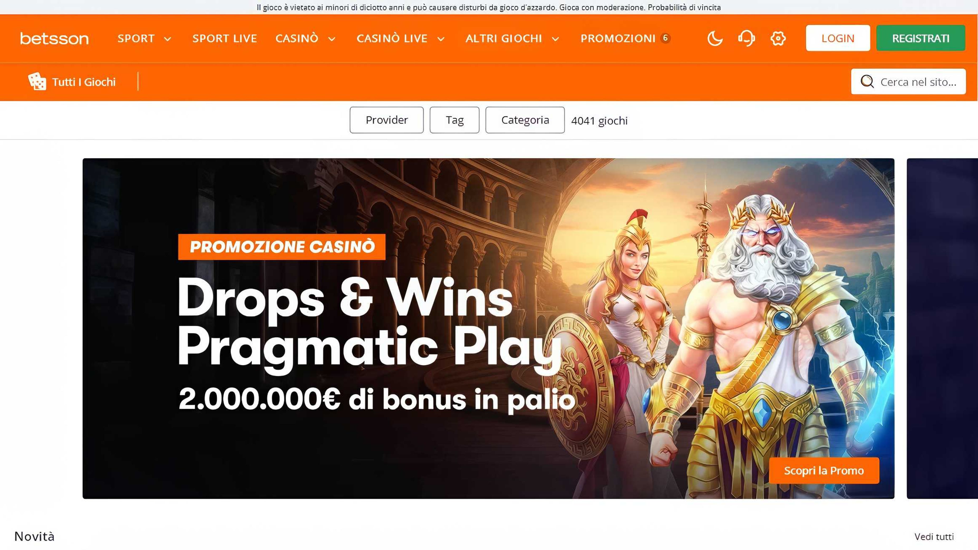 Betsson desktop screenshot 1