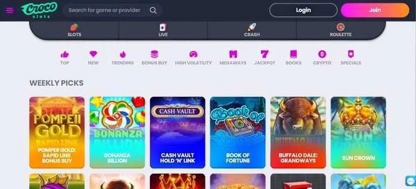 Crocoslots desktop screenshot 2