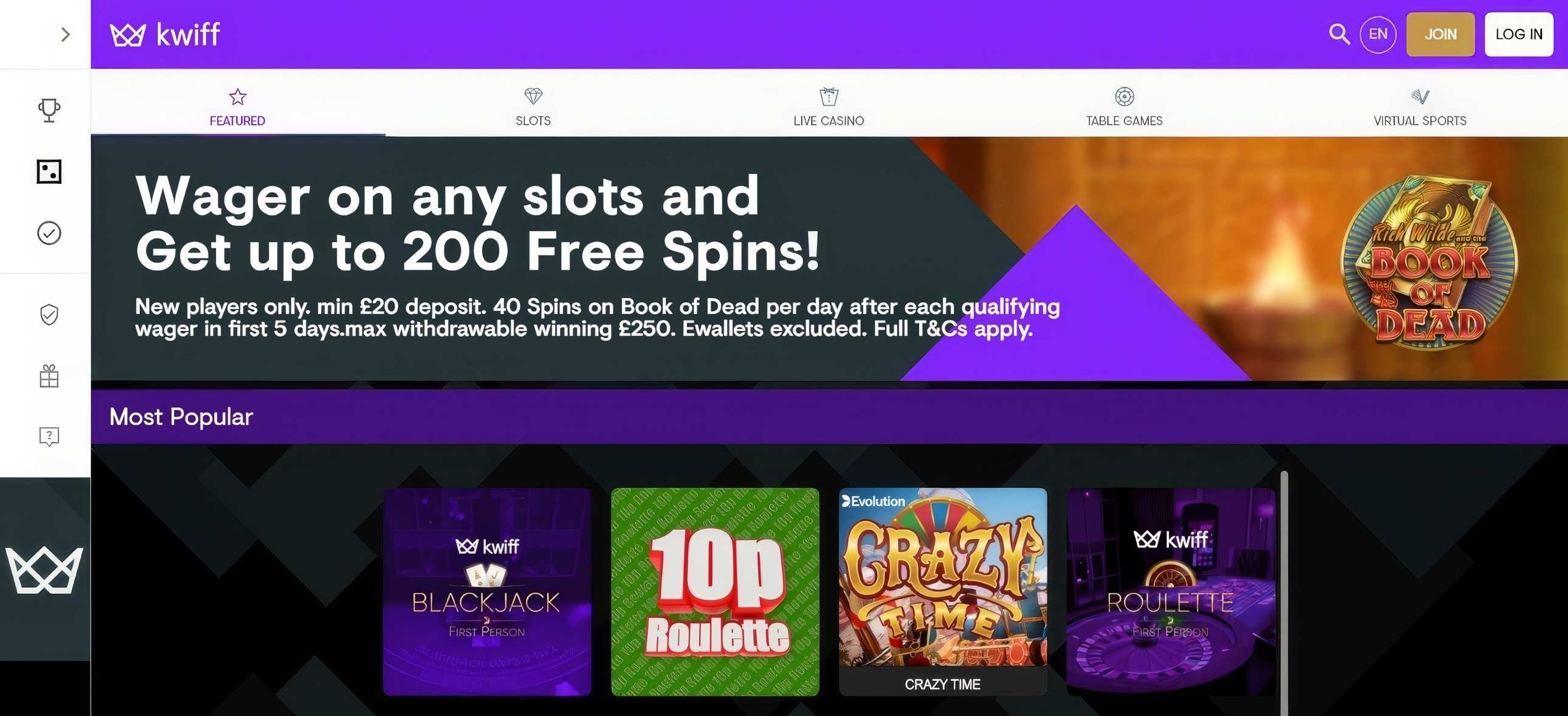 Kwiff desktop screenshot 1