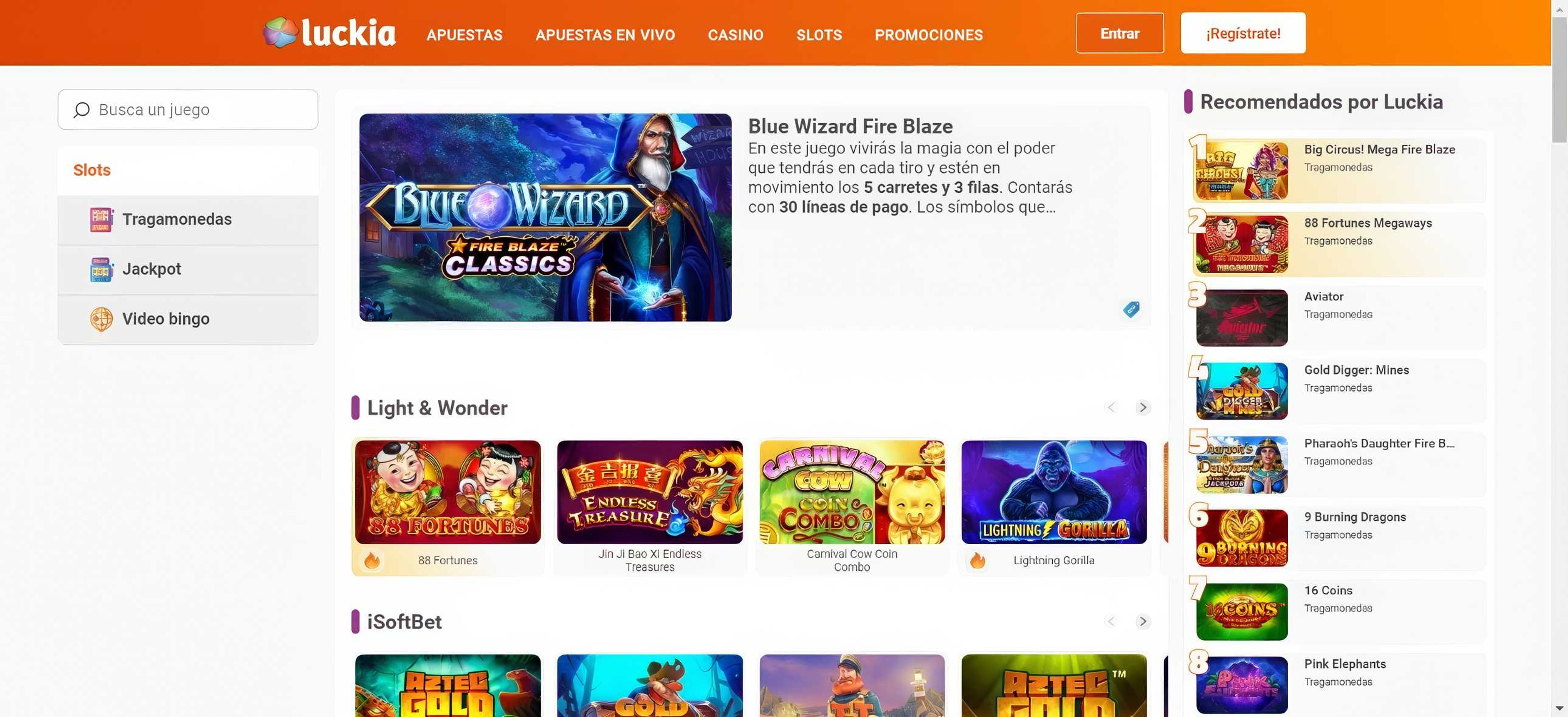 Luckia Casino desktop screenshot 1