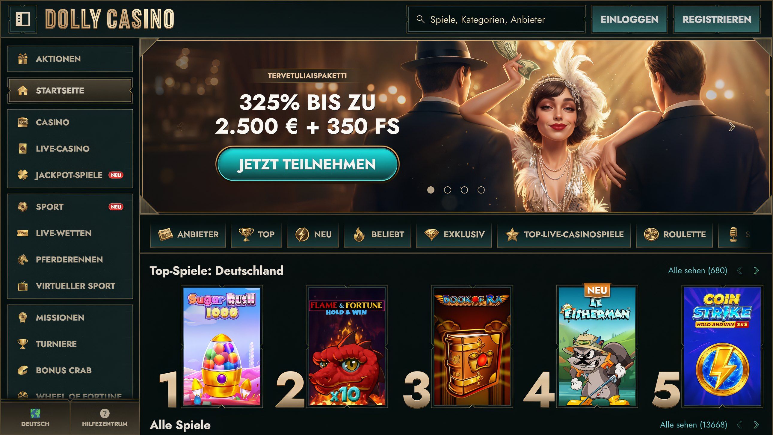 Dolly Casino desktop screenshot 2