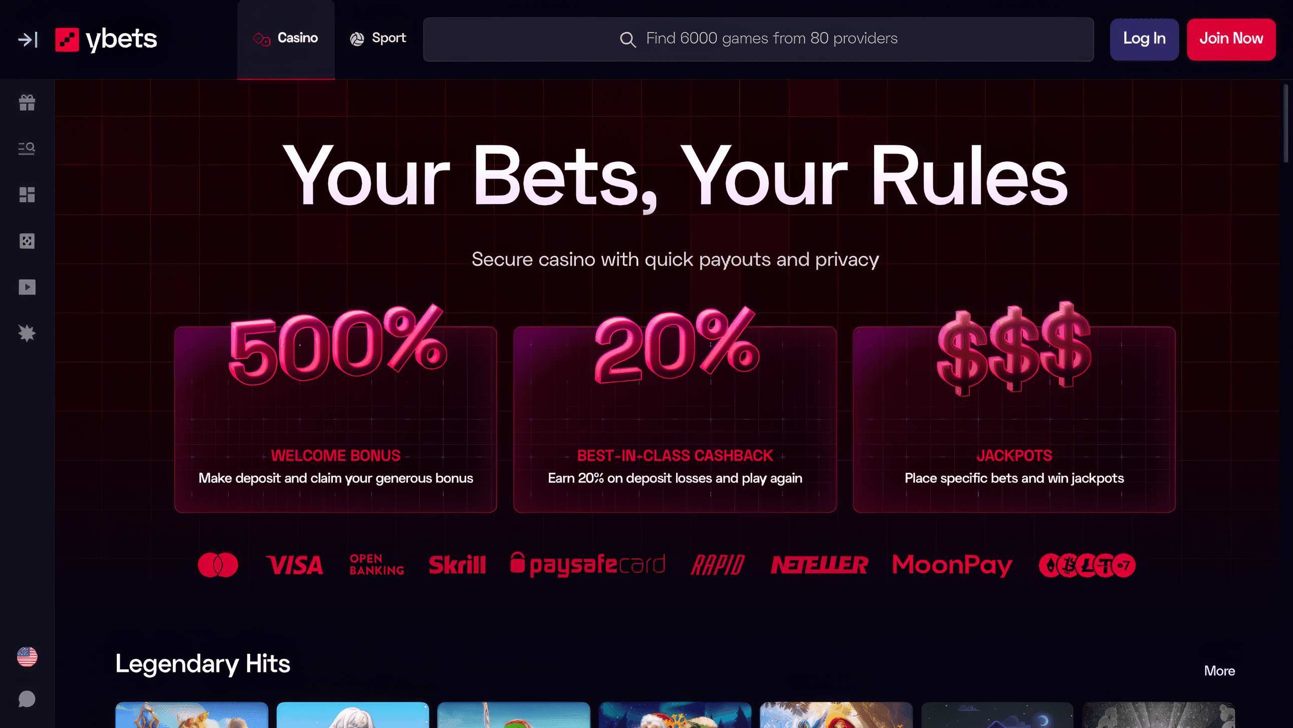 Ybets desktop screenshot 1