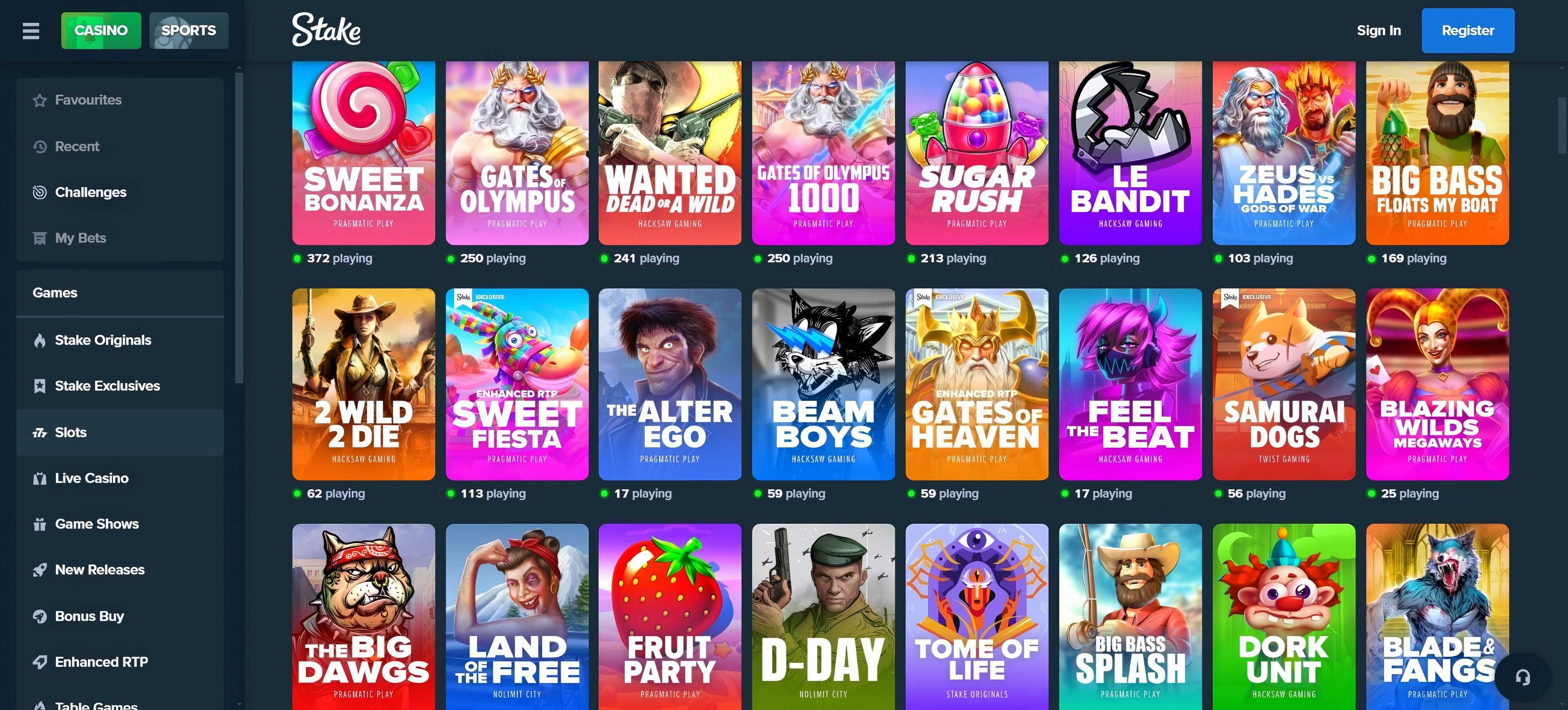 Stake.com desktop screenshot 2