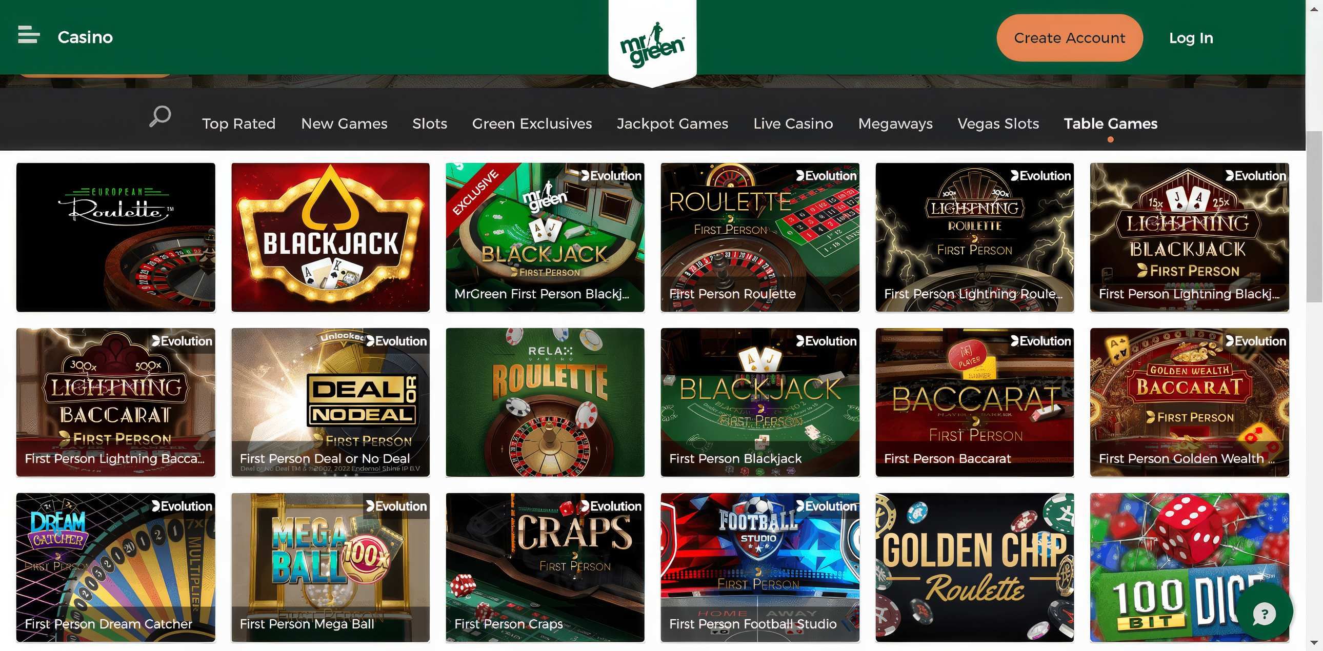 Mr Green desktop screenshot 2