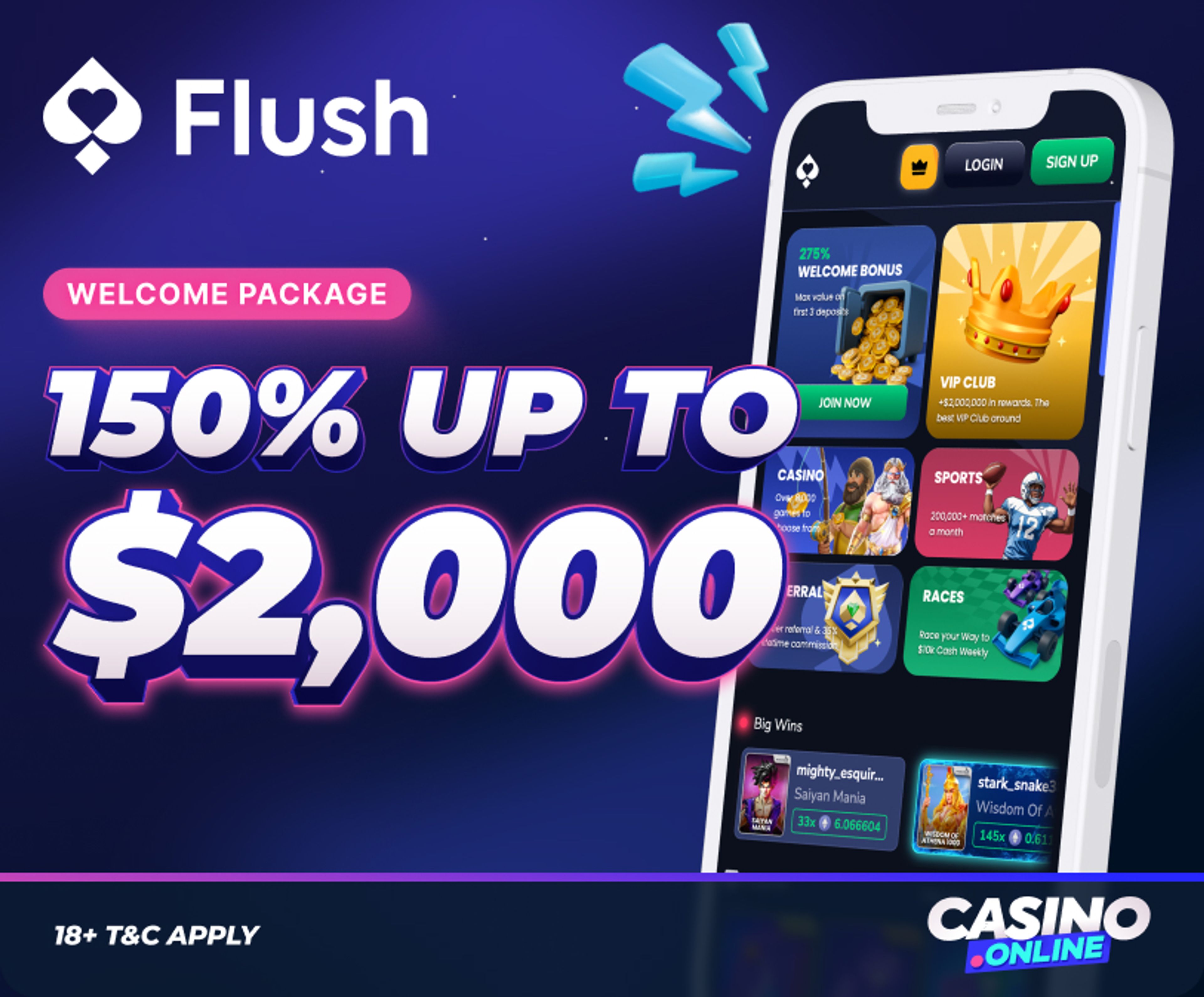 Flush Casino Welcome Bonus