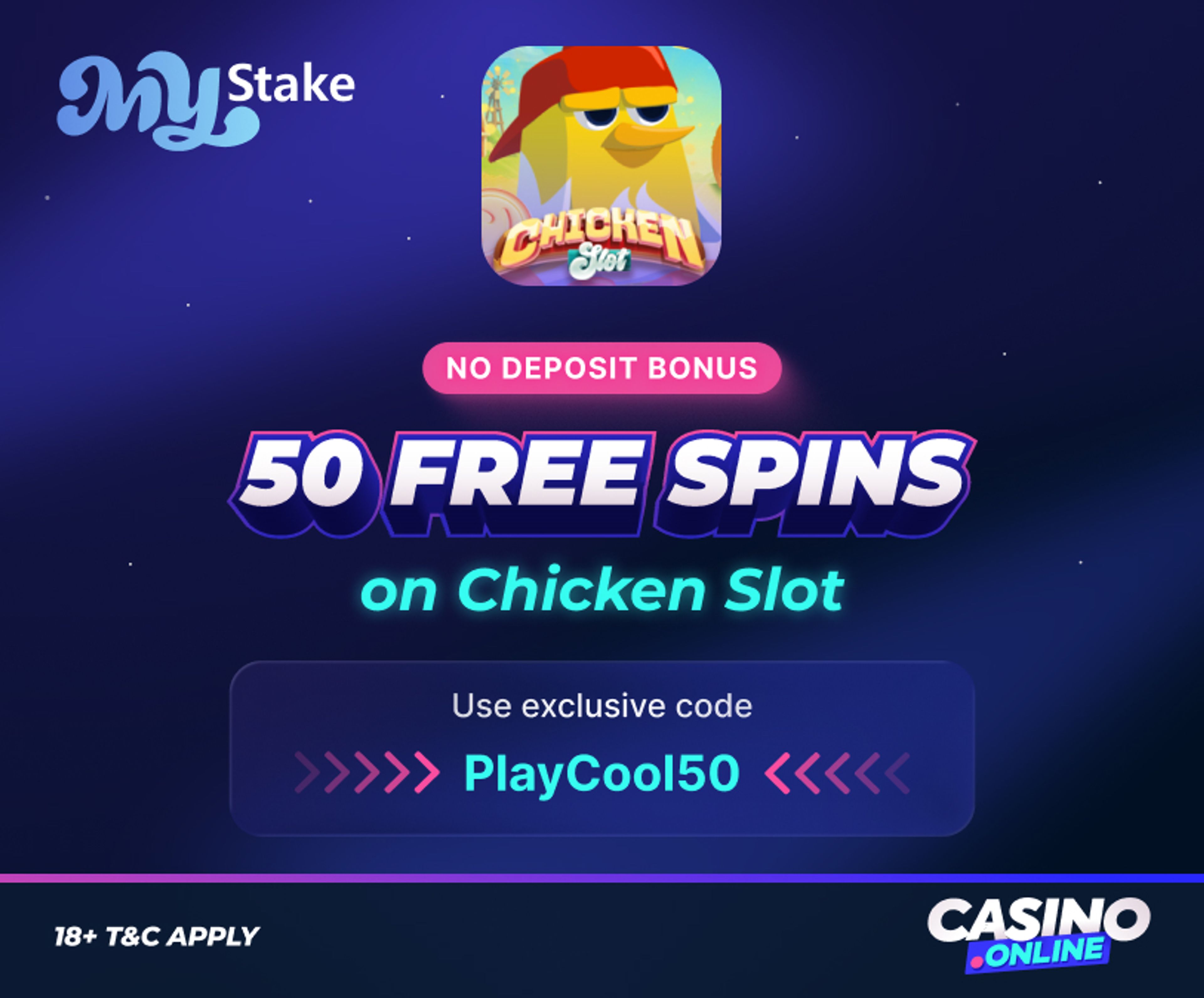 Mystake Casino no deposit offer