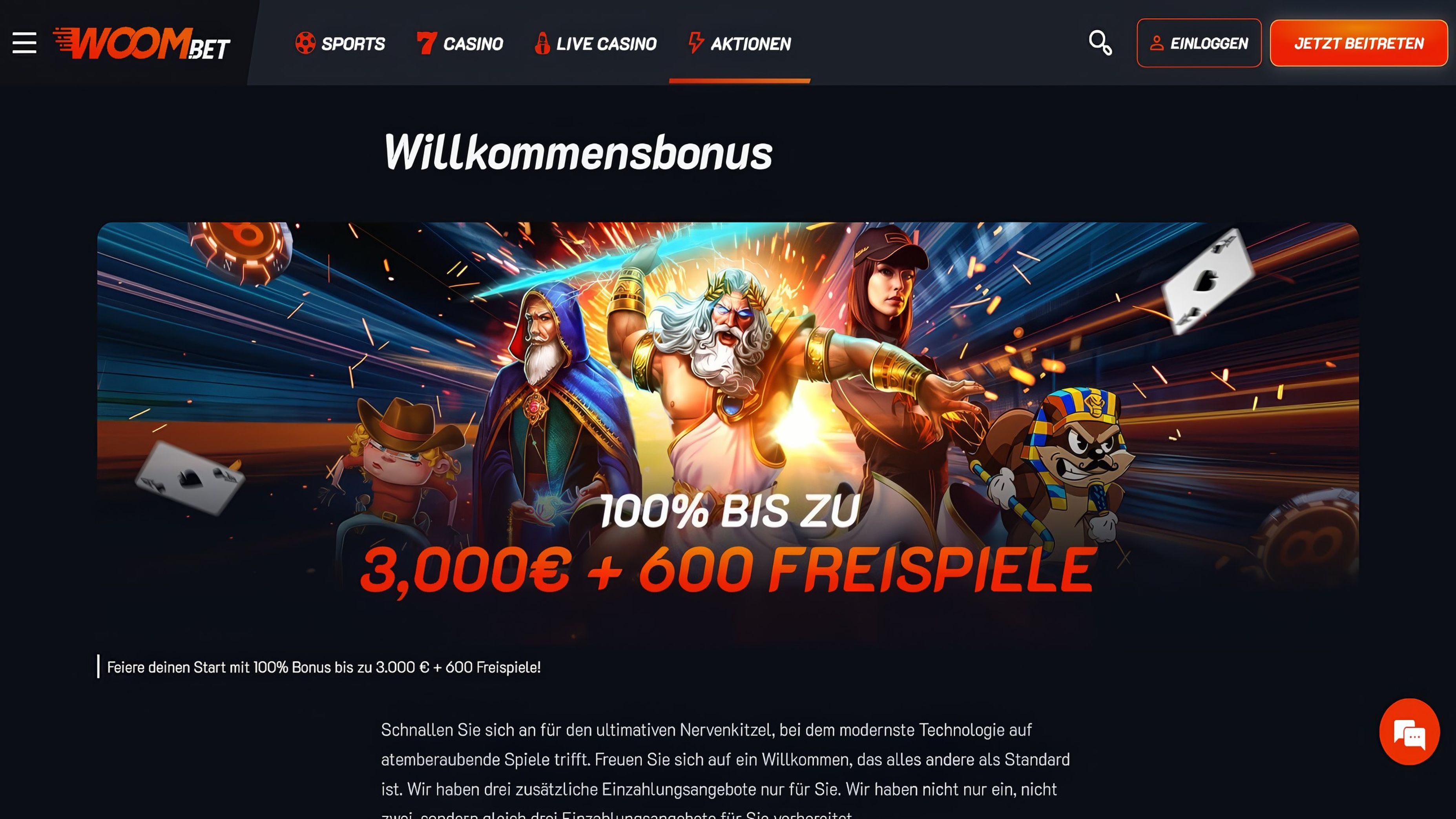 Woombet desktop screenshot 1