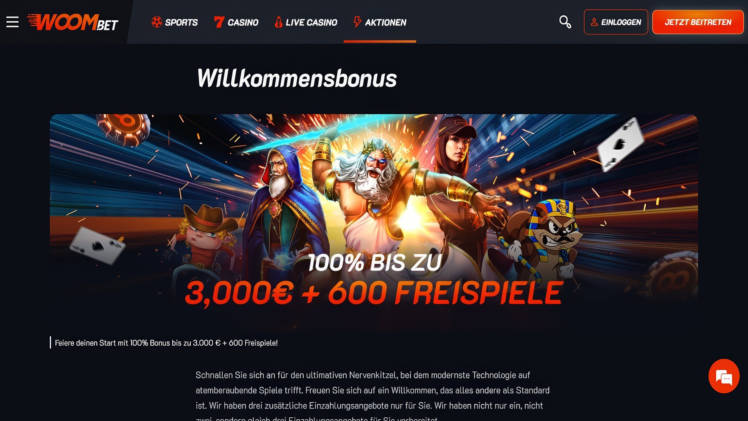 Woombet desktop screenshot 1