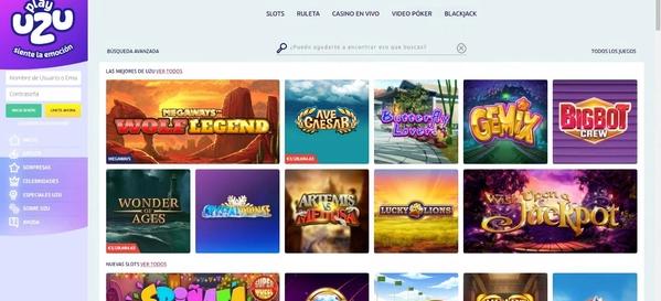 Página de tragamonedas de casino de PlayUzu