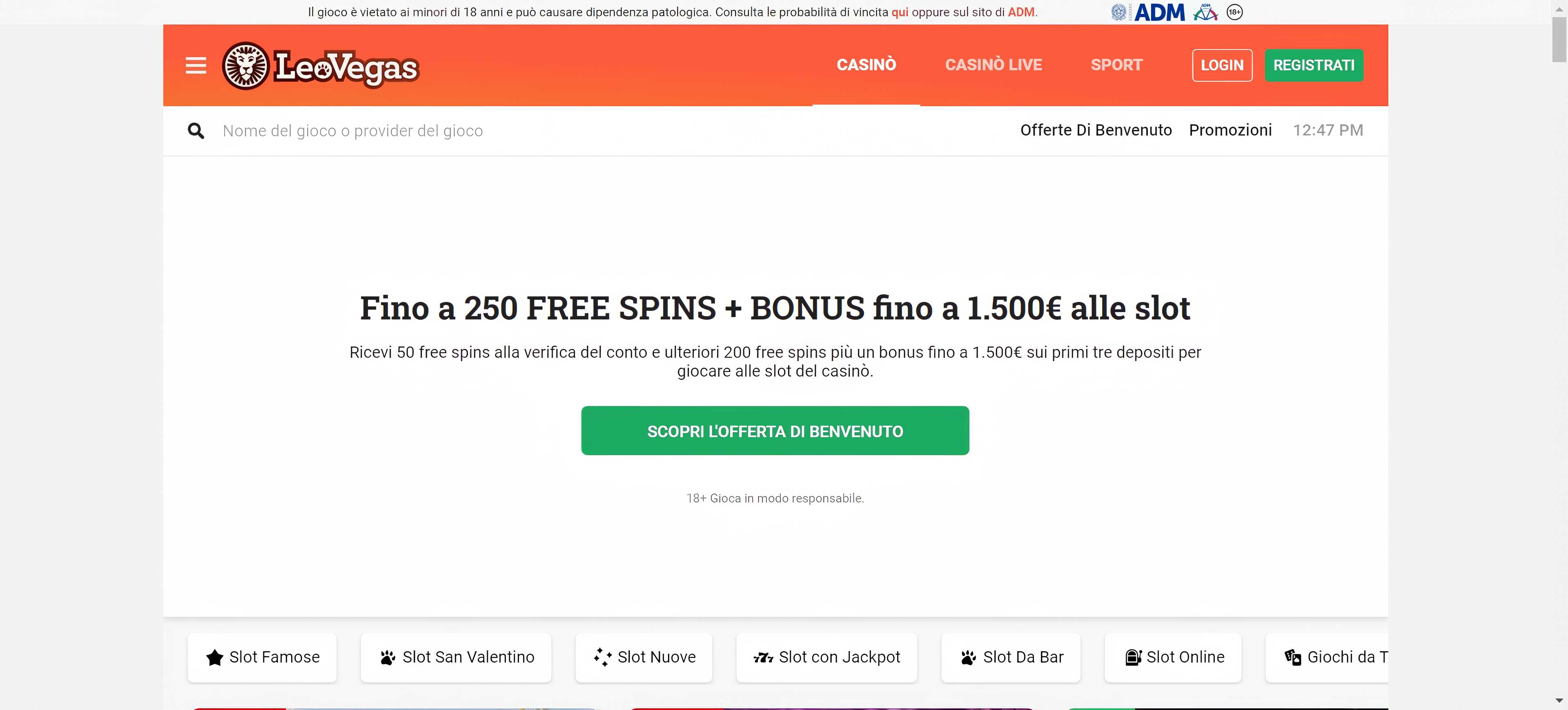 LeoVegas desktop screenshot 1