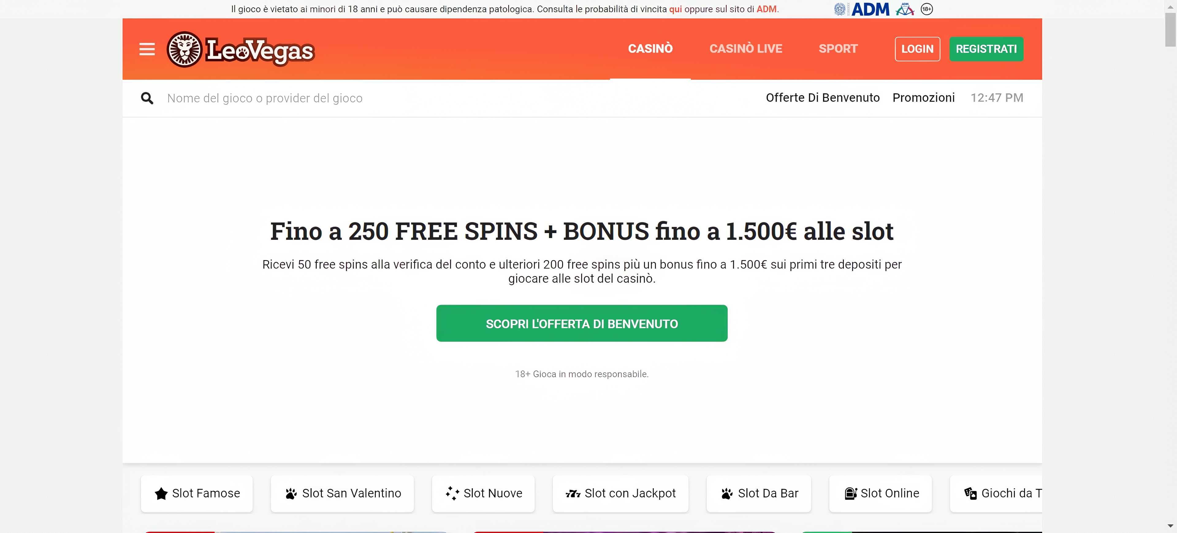 LeoVegas desktop screenshot 1