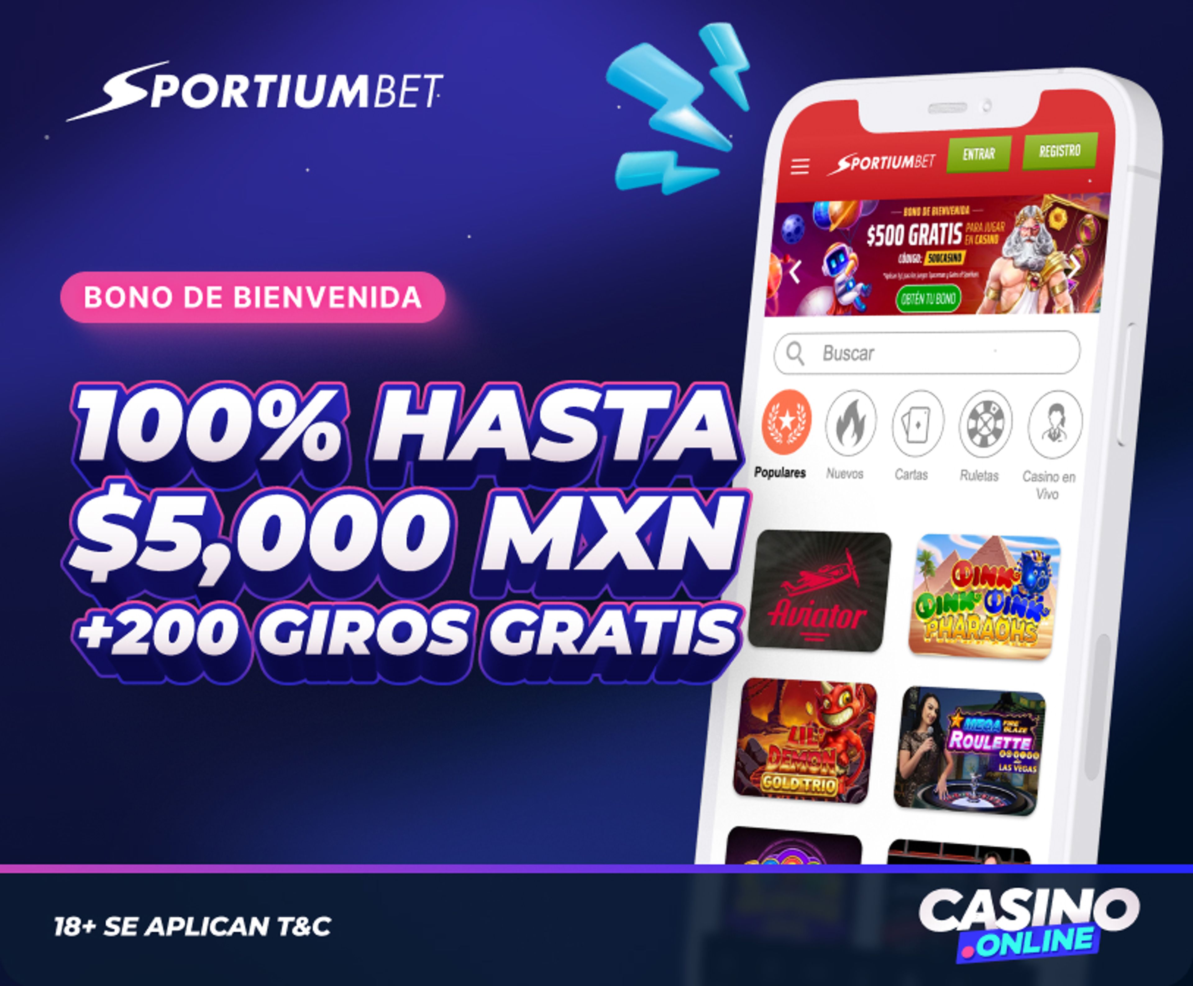 Bono de bienvenida de Sportiumbet México.