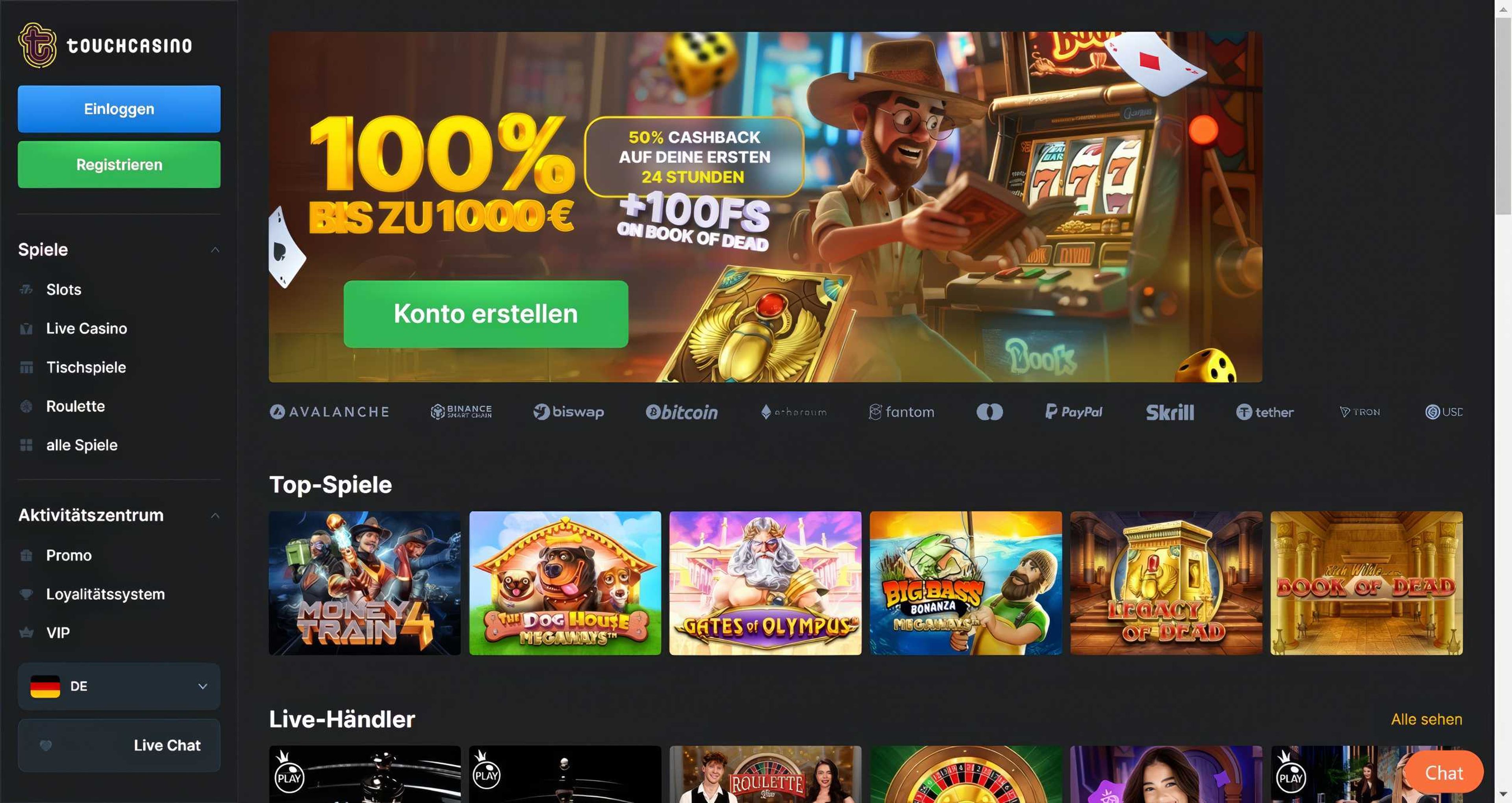 Touch Casino desktop screenshot 1