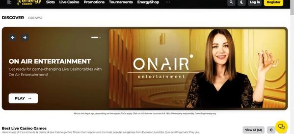 EnergyCasino desktop screenshot 1