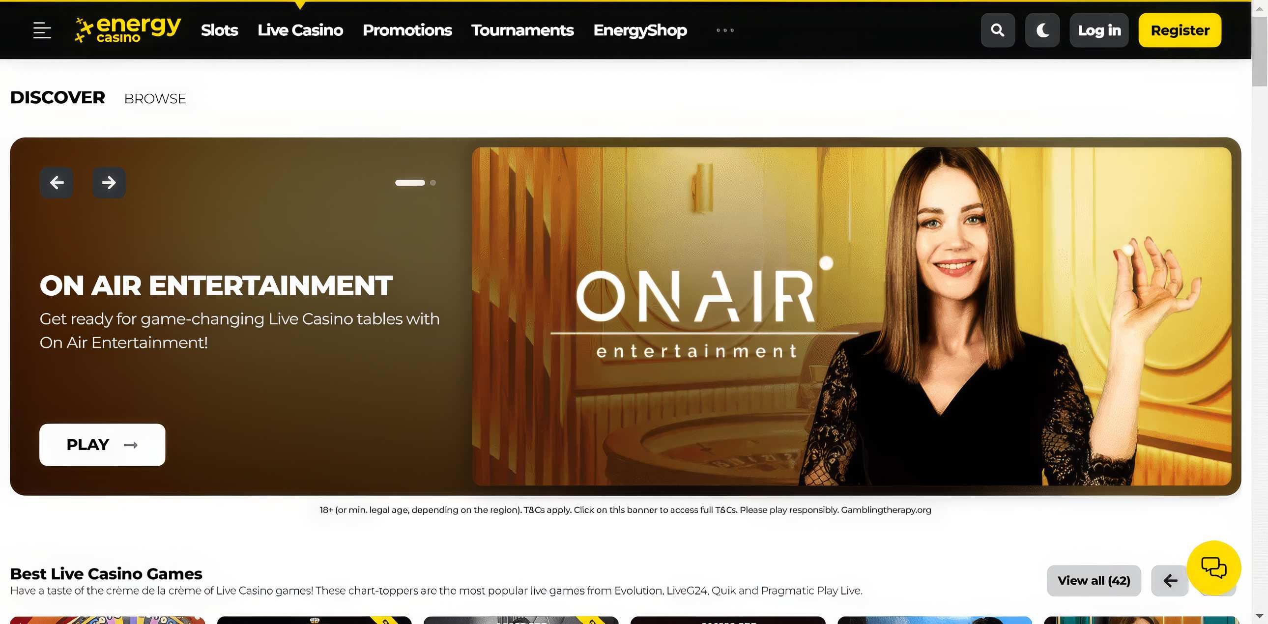 EnergyCasino desktop screenshot 1