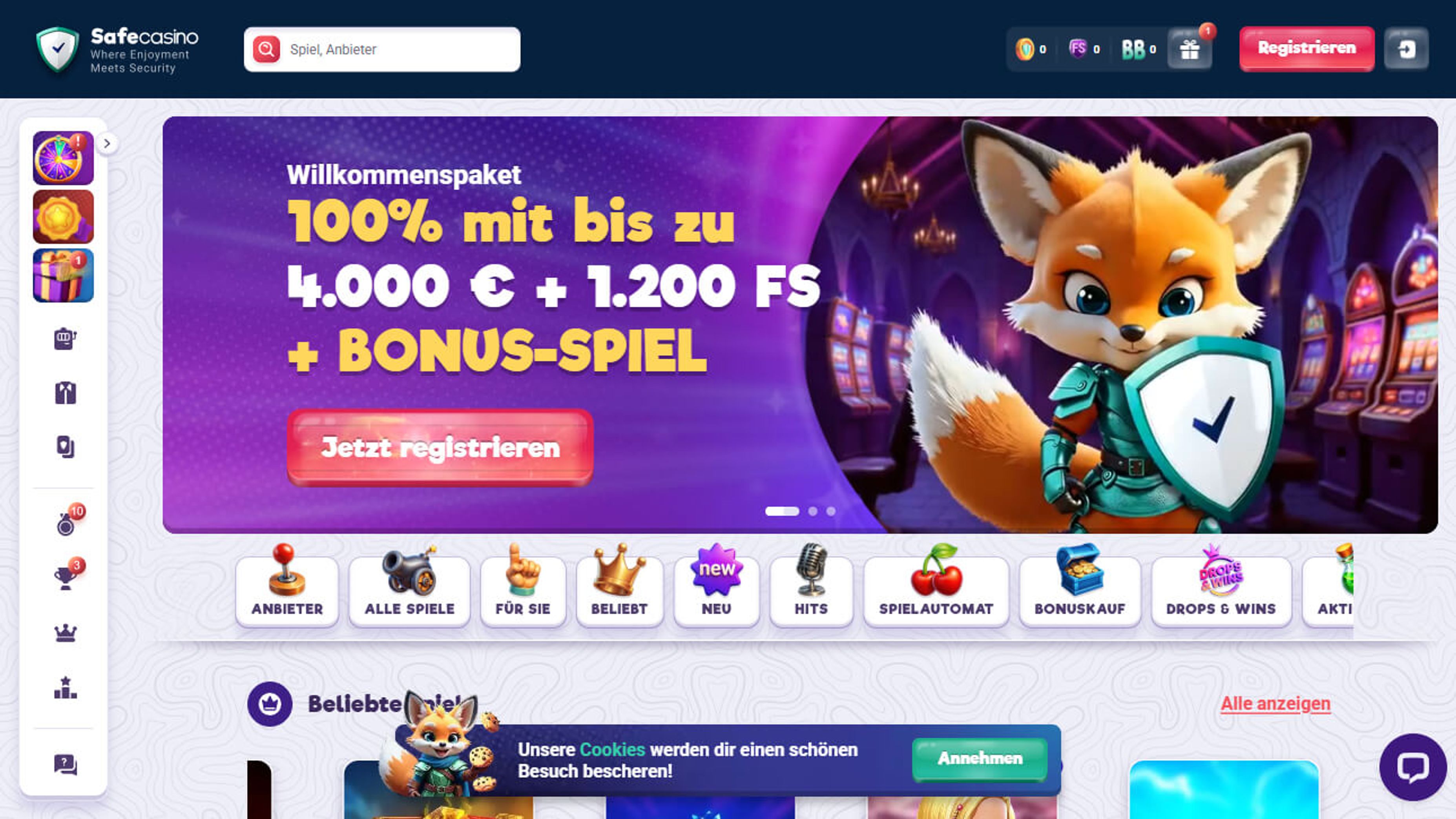 SafeCasino desktop screenshot 1