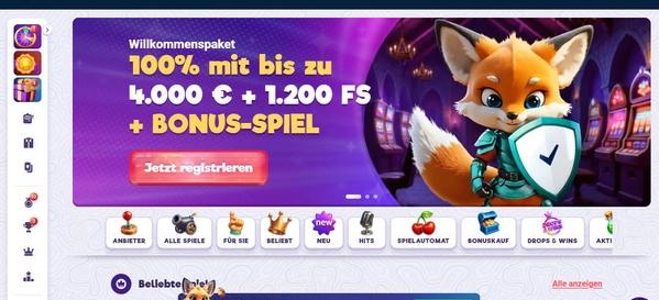 SafeCasino Homepage Desktop